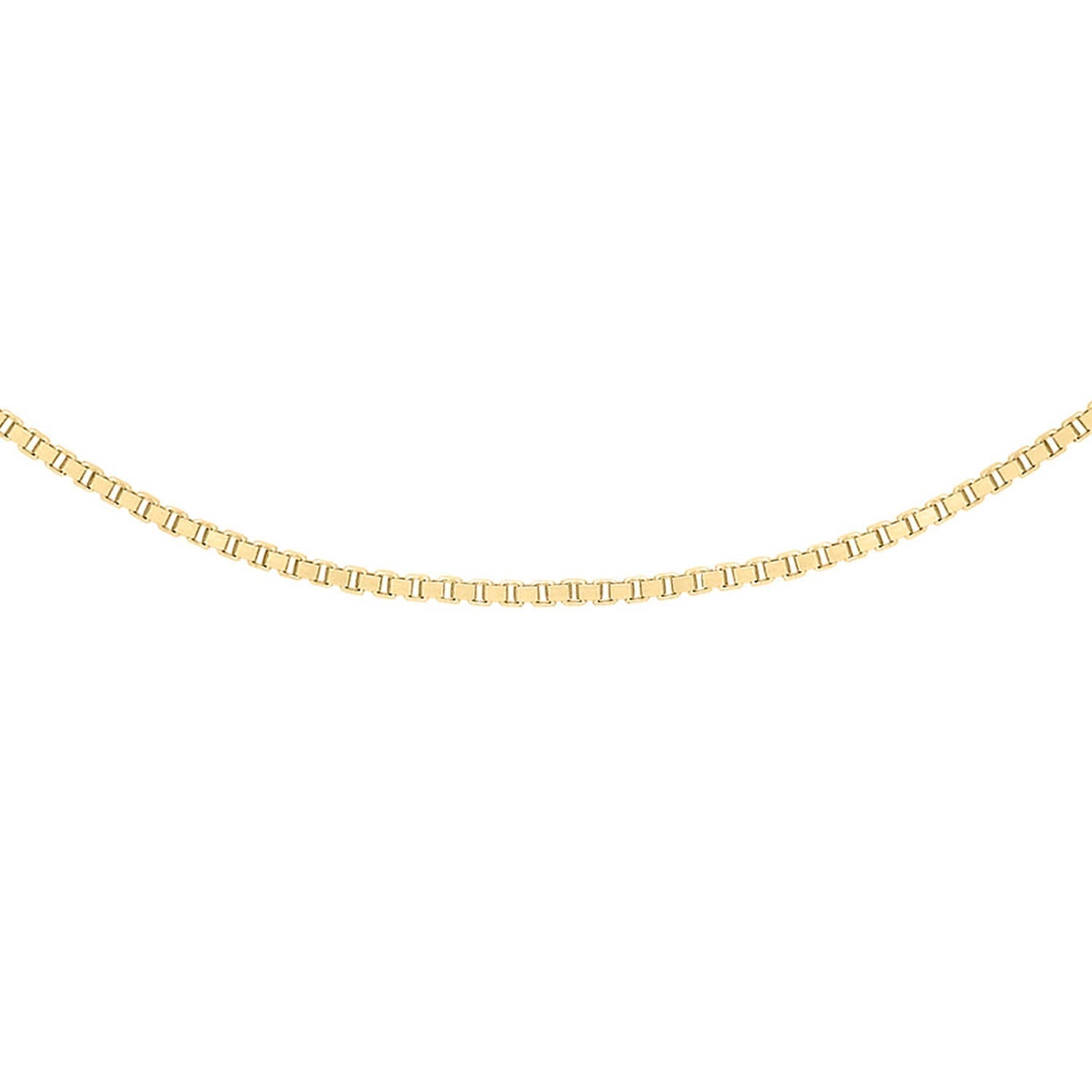 9ct Yellow Gold Solid Venetian Box Chain 40-45cm