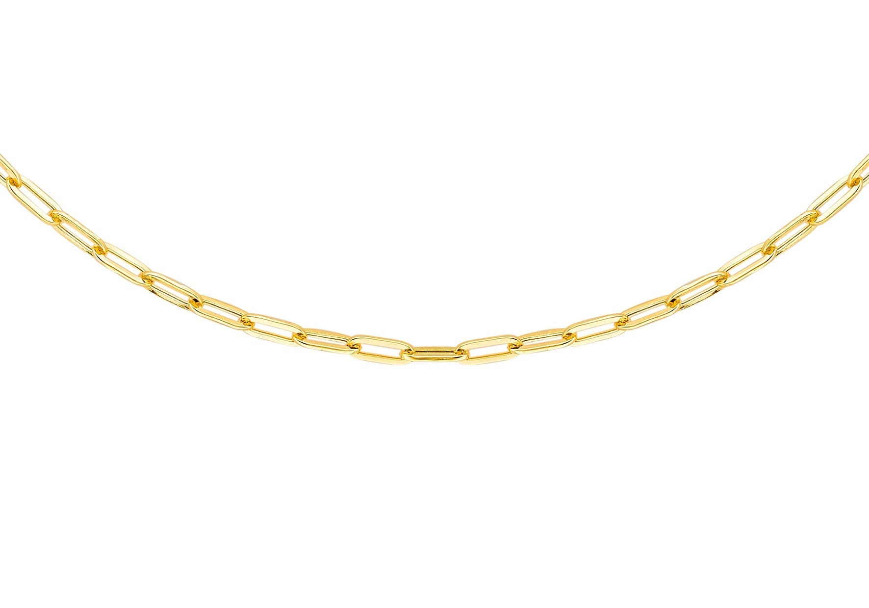 9ct Yellow Gold Paper Chain Necklace 45 cm