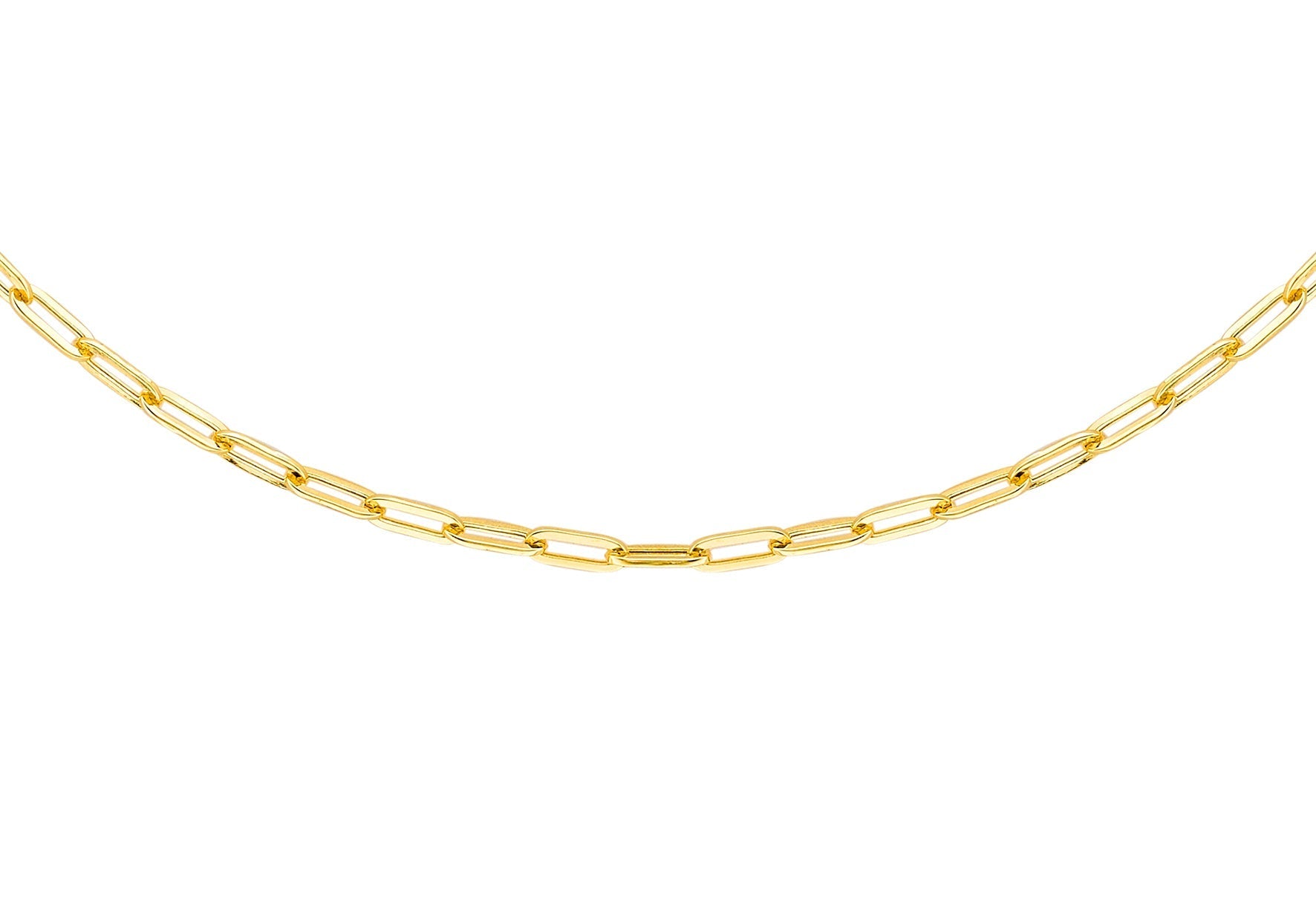 9ct Yellow Gold Paper Chain Necklace 50 cm
