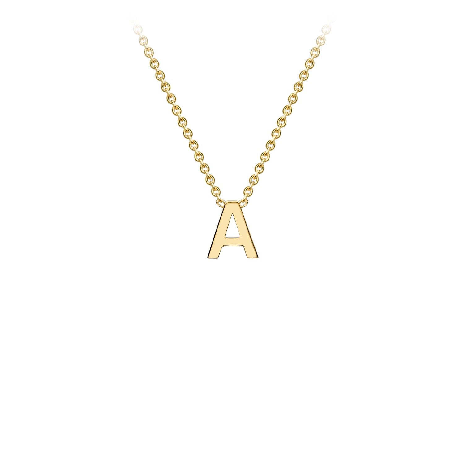 9ct Yellow Gold 'A' Initial Adjustable Letter Necklace 38/43cm