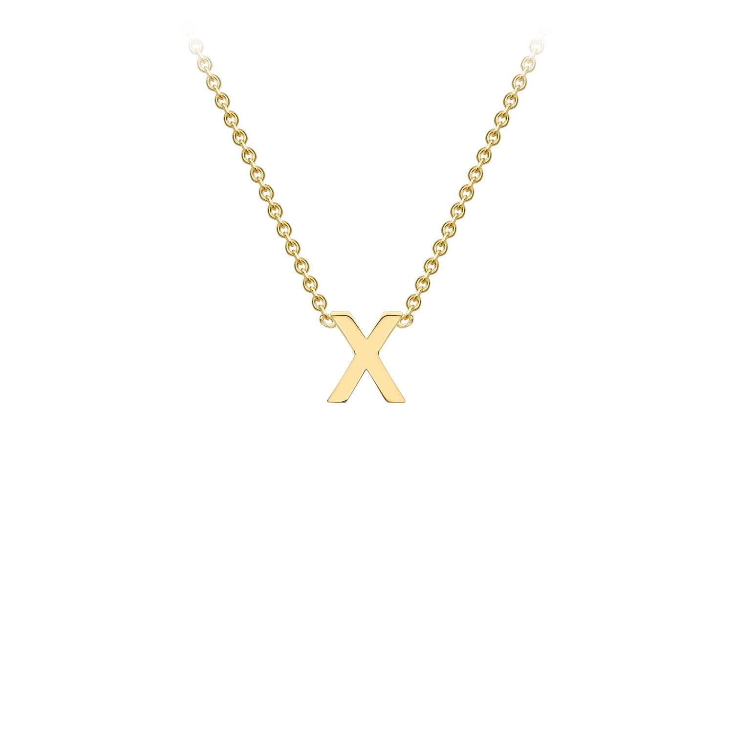 9ct Yellow Gold 'X' Initial Adjustable Letter Necklace 38/43cm
