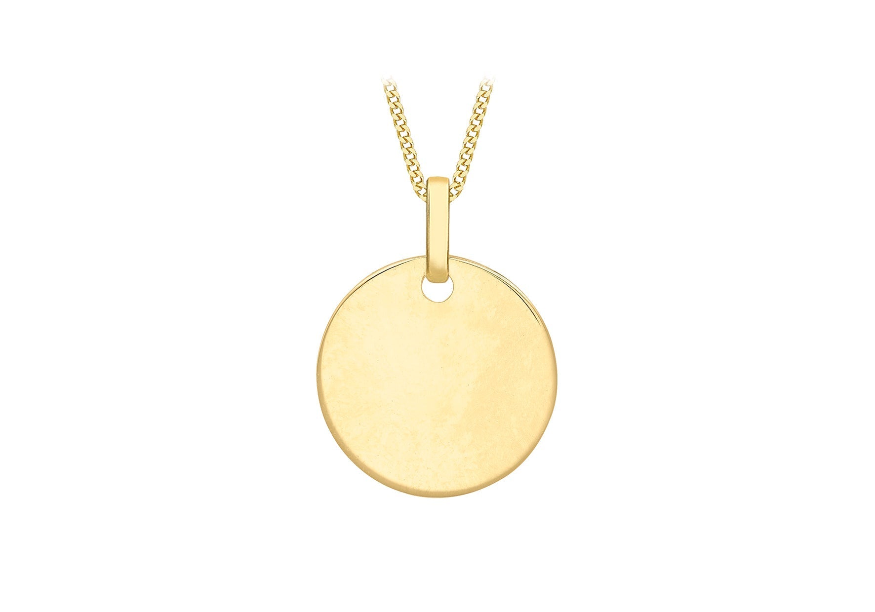 9ct Yellow Gold Small Round Disc Pendant
