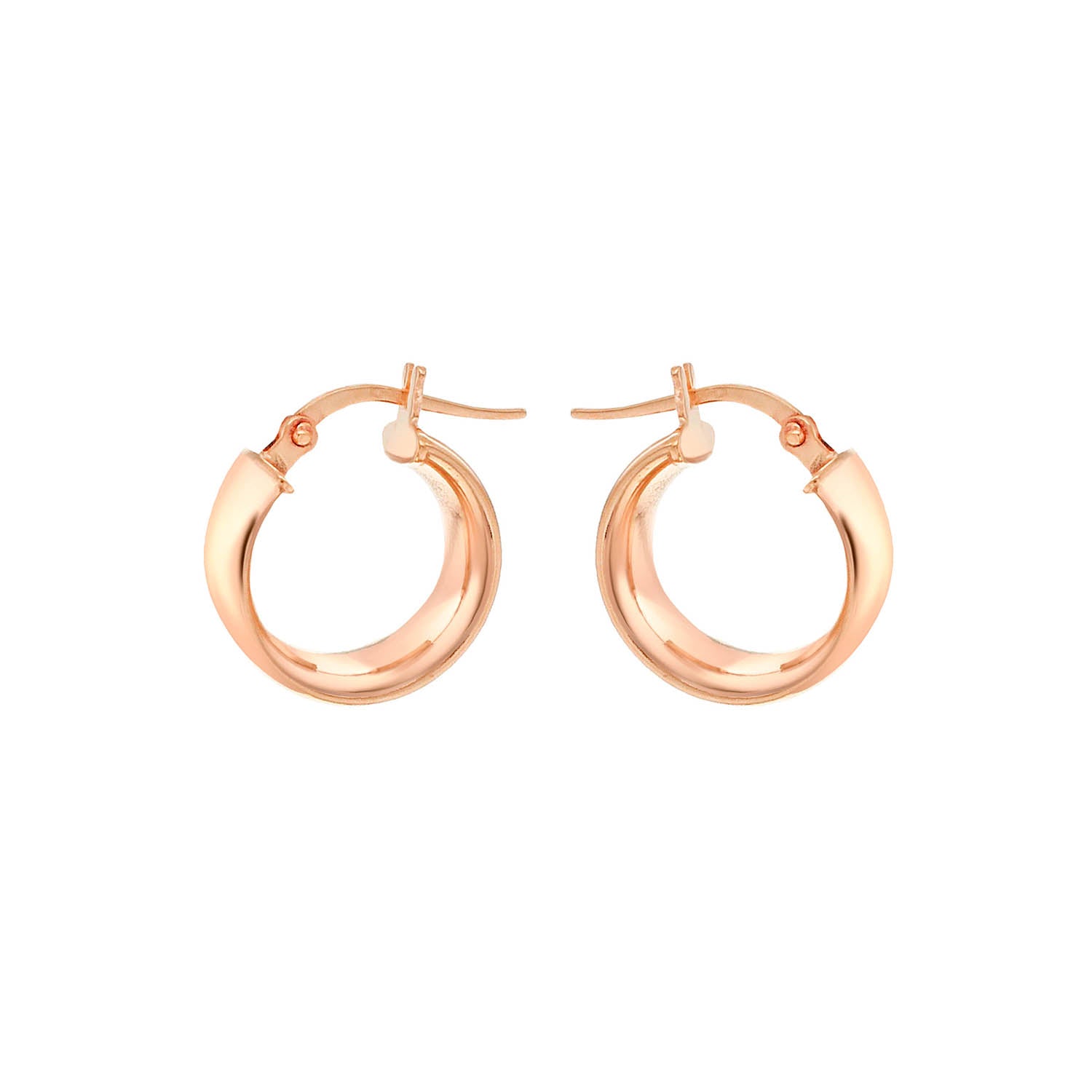 9ct Rose Gold 6mm Band 14mm Creole Earrings