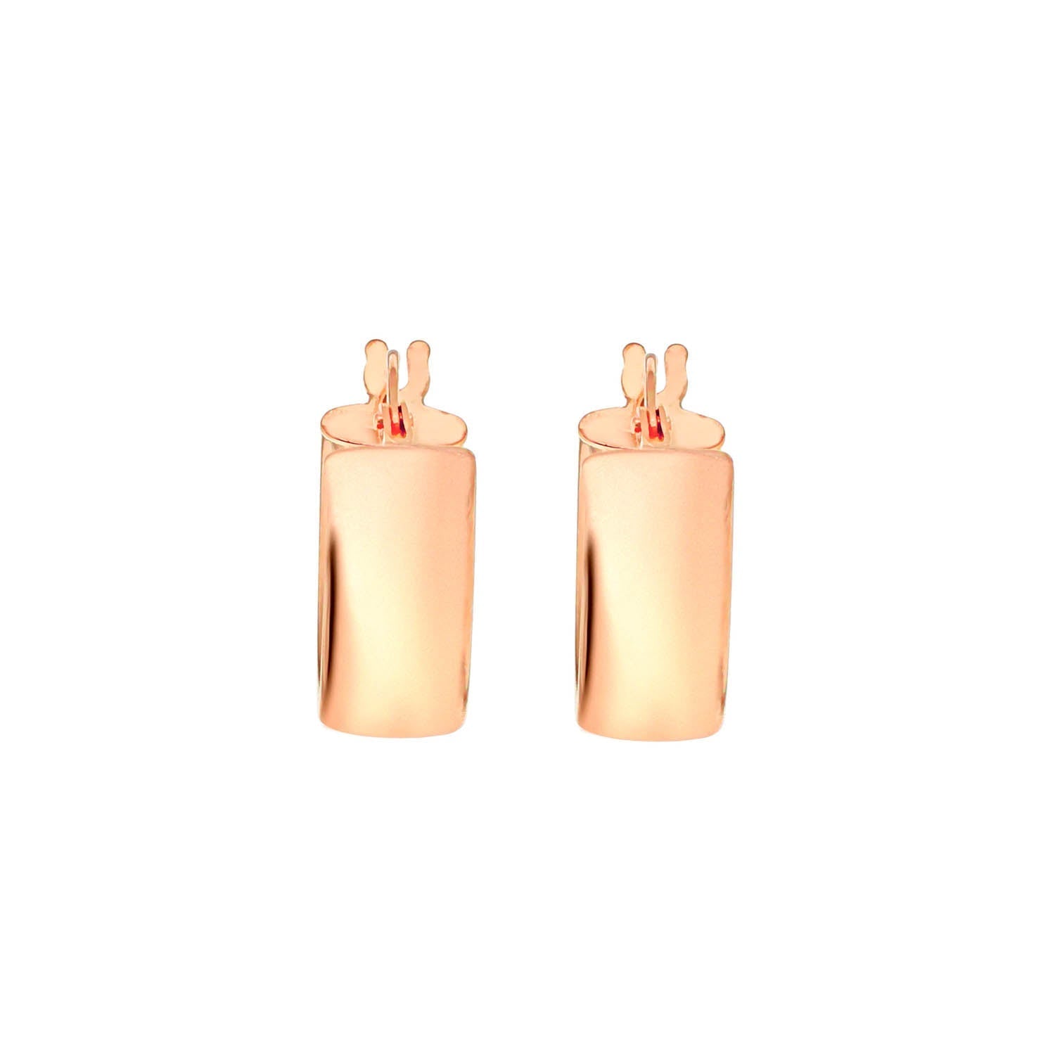9ct Rose Gold 6mm Band 14mm Creole Earrings