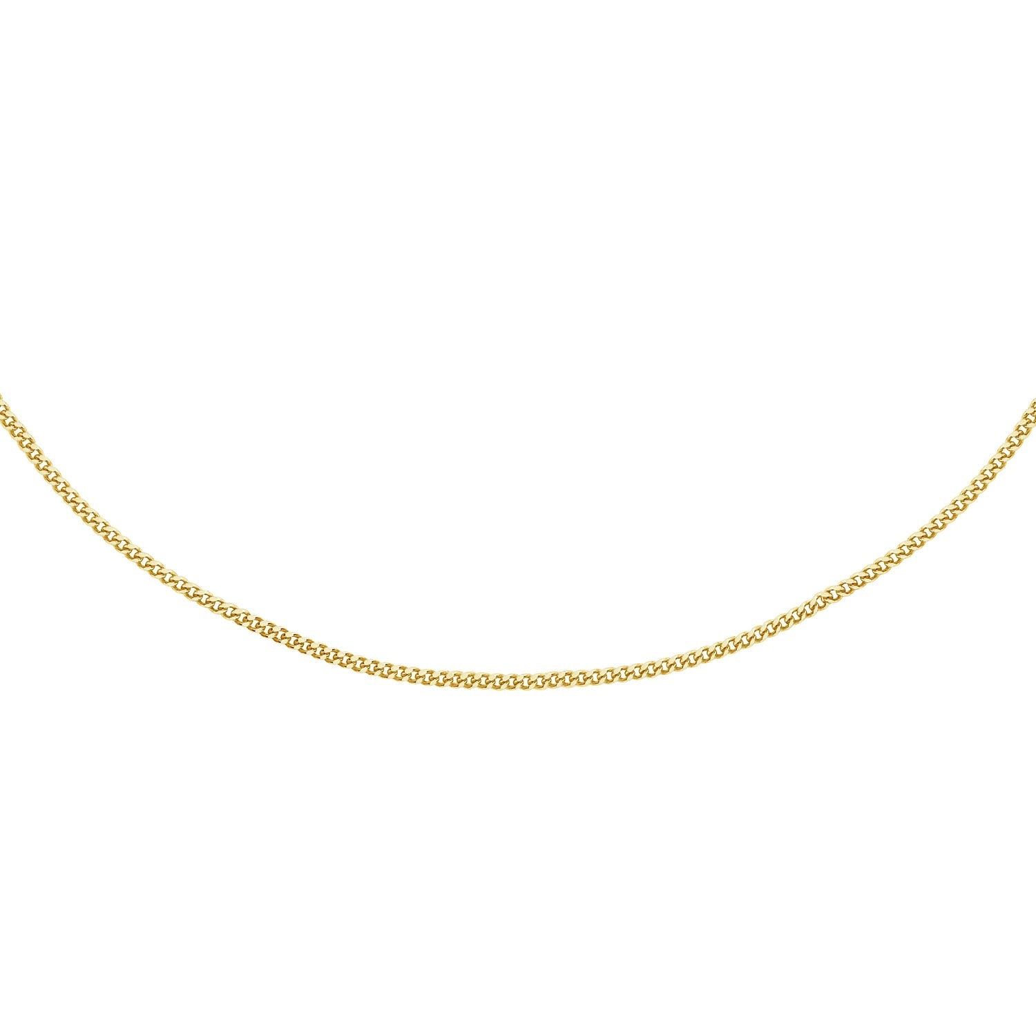9ct Yellow Gold 25 Diamond Cut Curb Chain 40cm