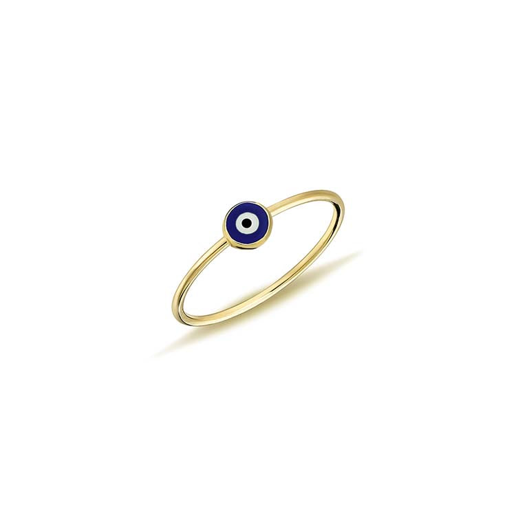 9ct Yellow Gold Petite Nazar Ring