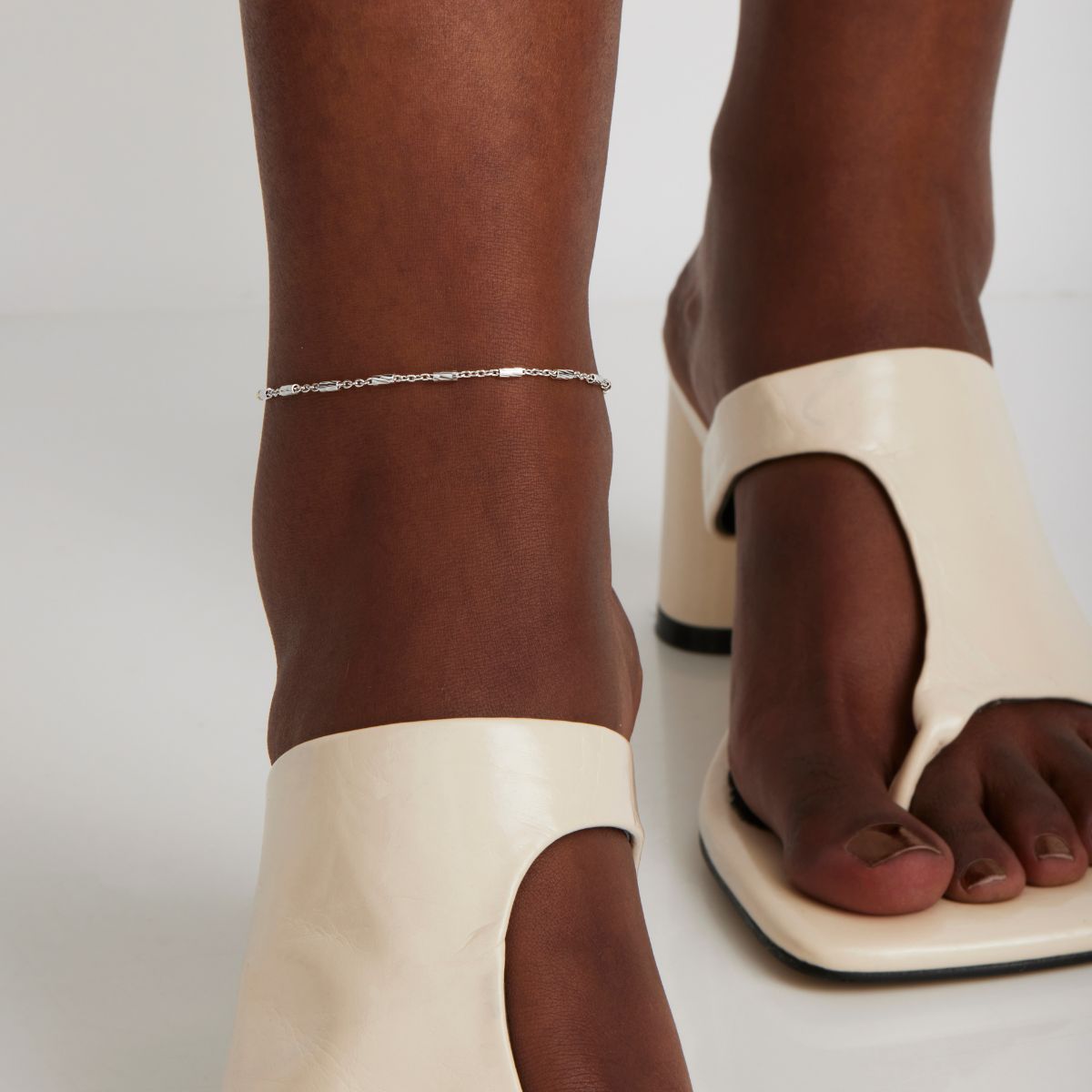 NAJO Equilibrium Silver Chain Anklet (23cm+ext)