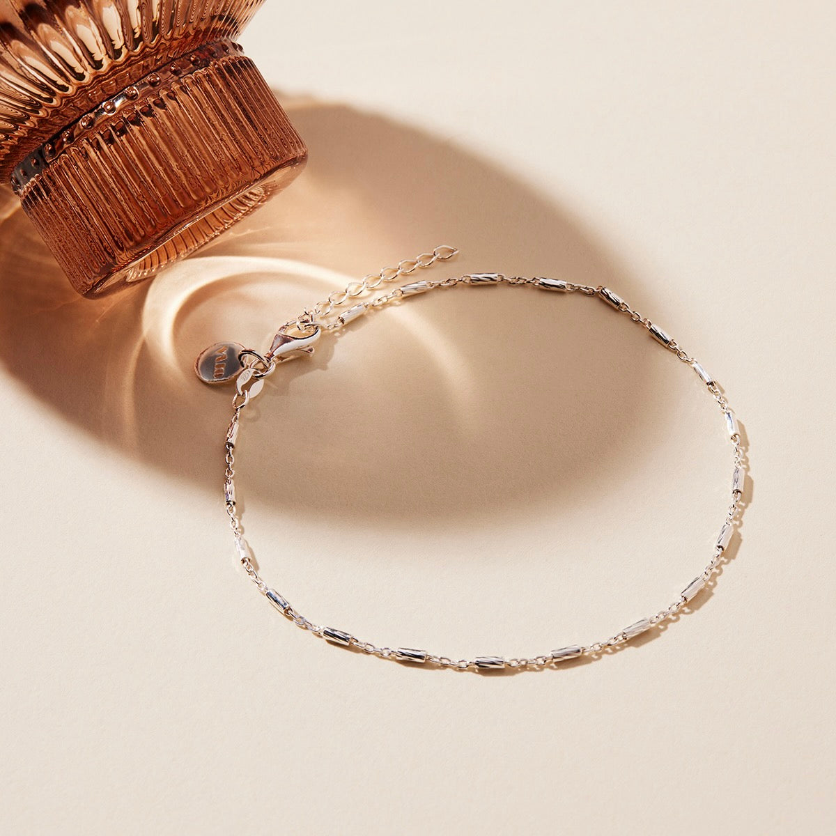 NAJO Equilibrium Silver Chain Anklet (23cm+ext)