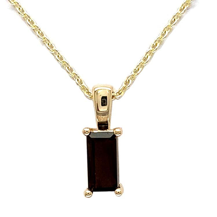 Smoky Quartz 40-45cm Necklace in 9ct Yellow Gold