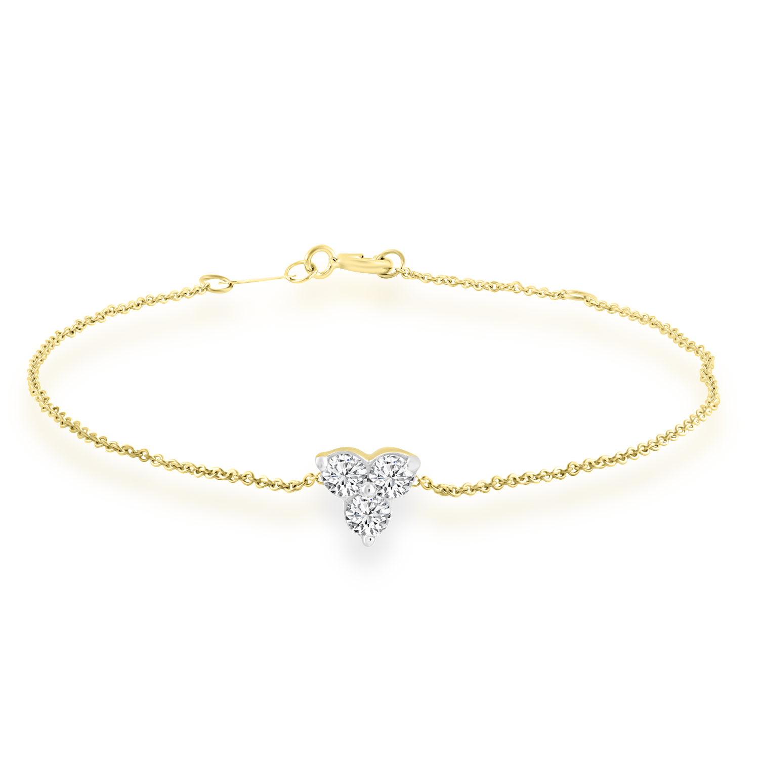 Bracelet with 0.15ct Diamonds in 9ct Yellow Gold 17+2cm