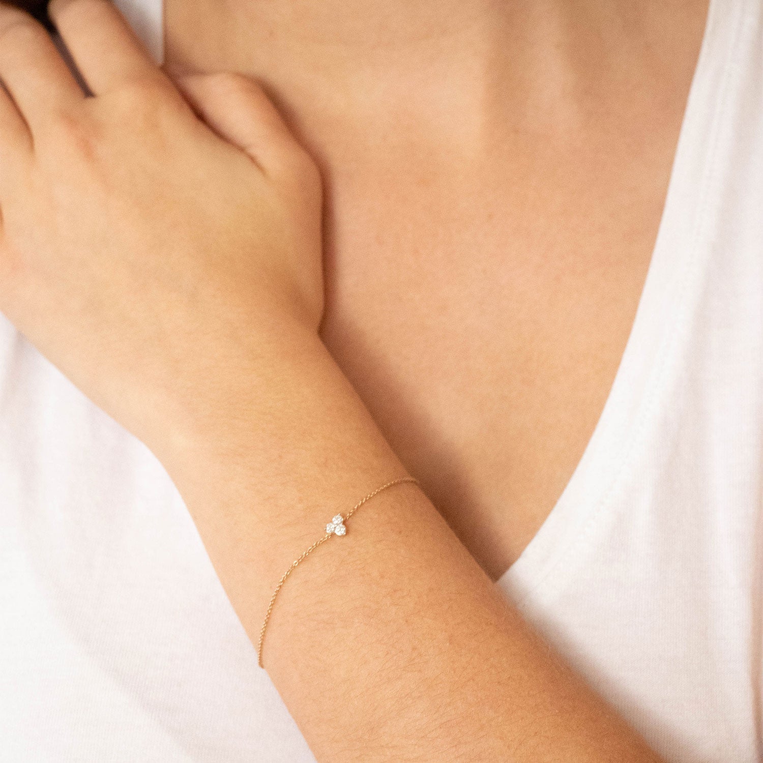Bracelet with 0.15ct Diamonds in 9ct Yellow Gold 17+2cm