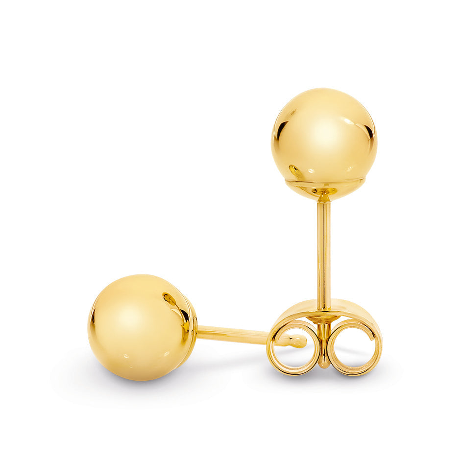 9ct Yellow Gold Round Ball Studs