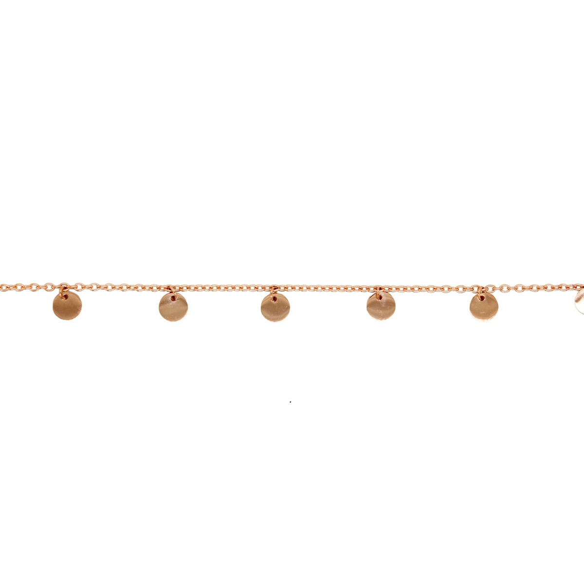 9ct Rose Gold Small Hanging Disc Bracelet