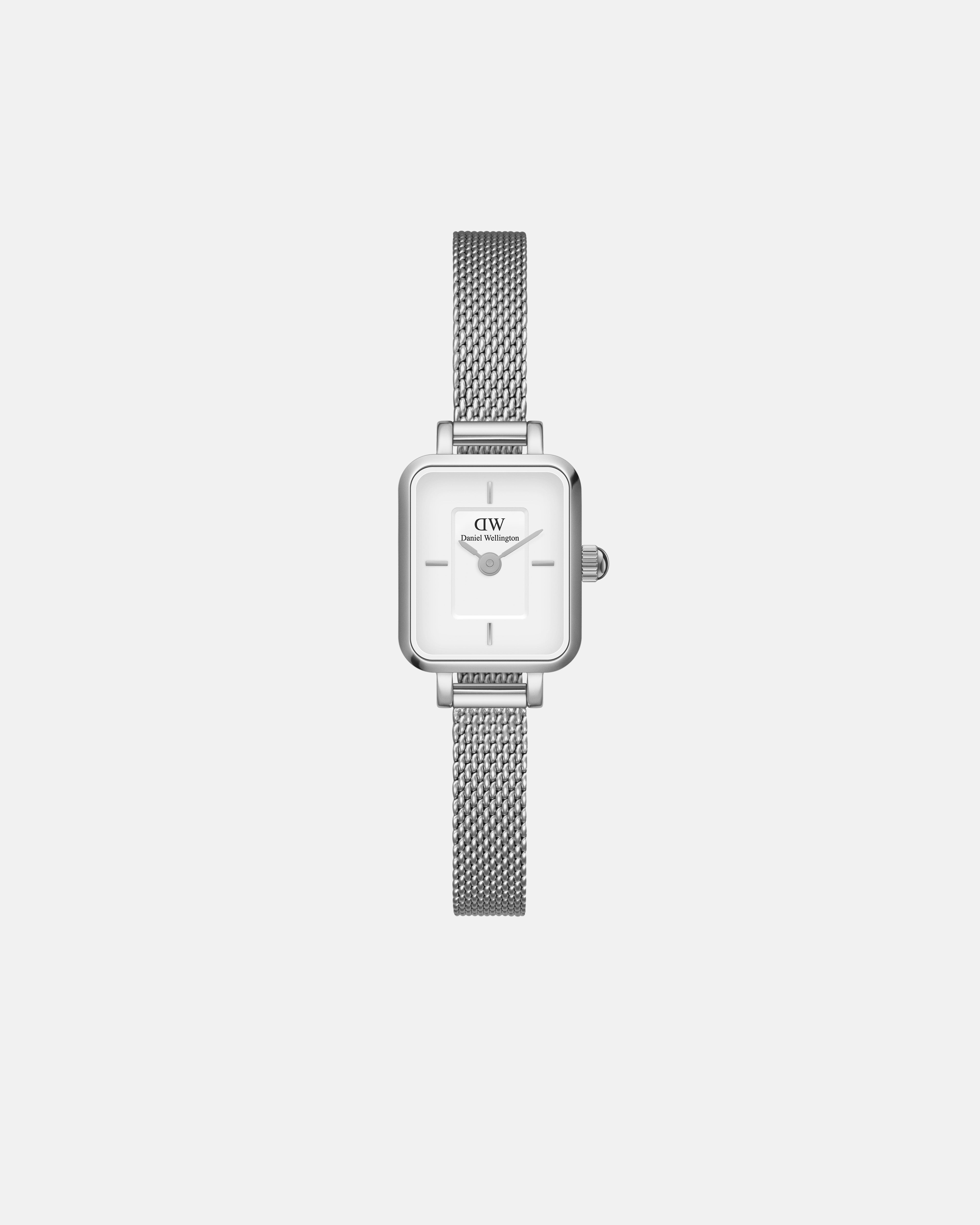 Daniel Wellington Quadro Mini 15x18 Sterling Silver White Watch