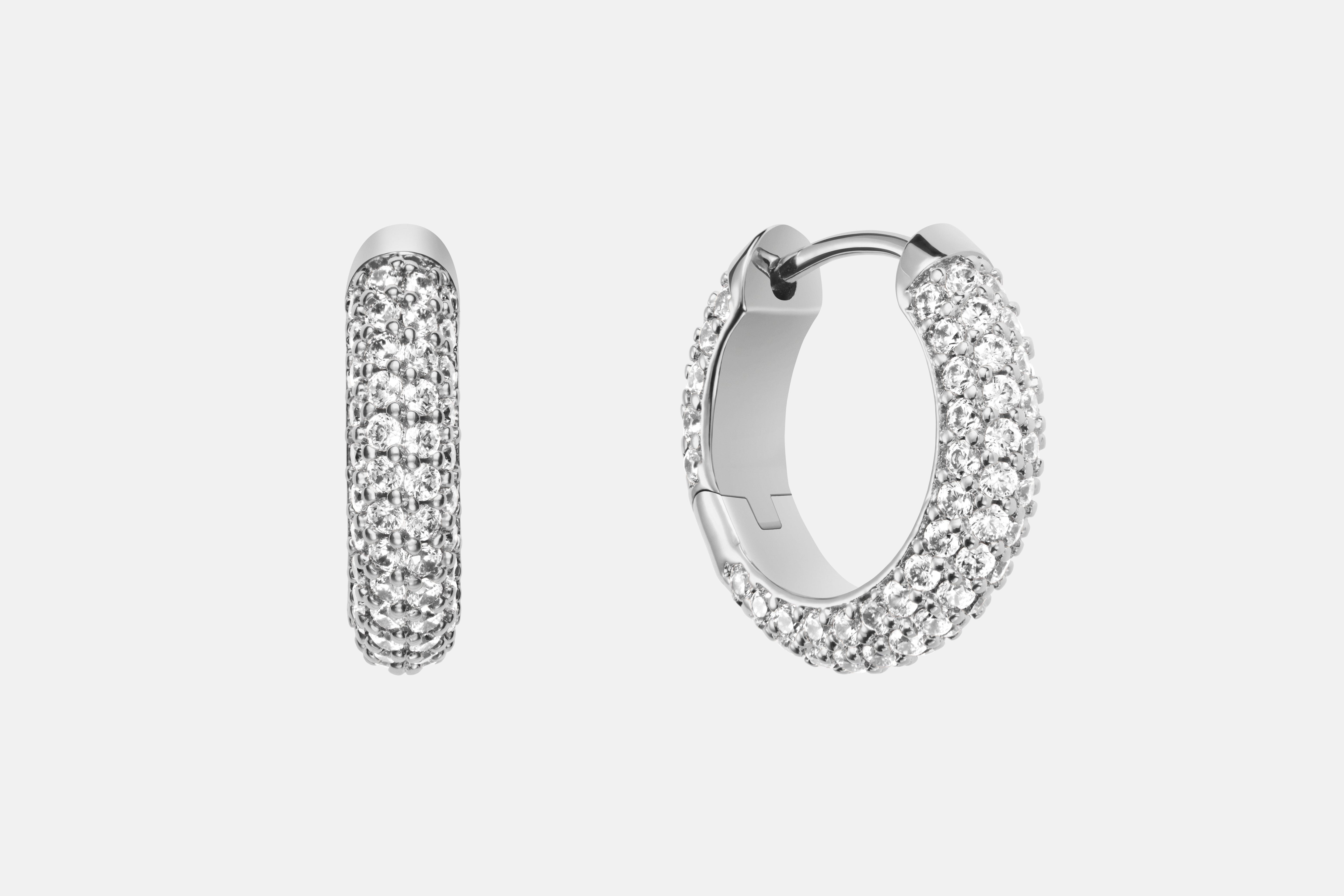 Daniel Wellington Pave Earrings Silver