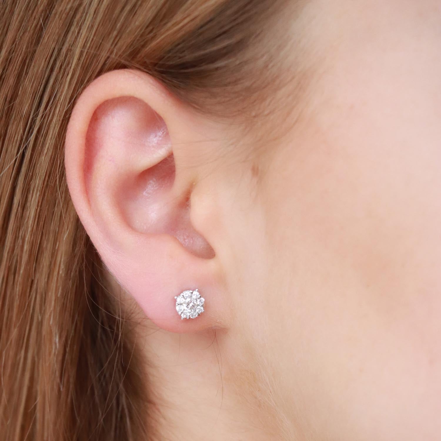 Stud Earrings with 0.50ct Diamonds in 9ct White Gold