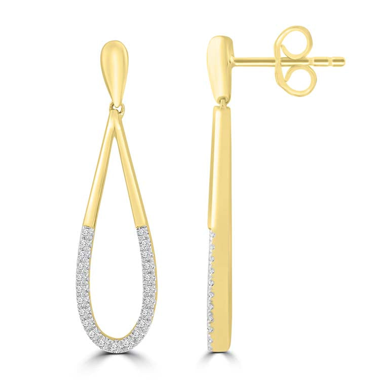 Diamond Fashion Earrings with 0.15ct Diamonds in 9ct Yellow Gold