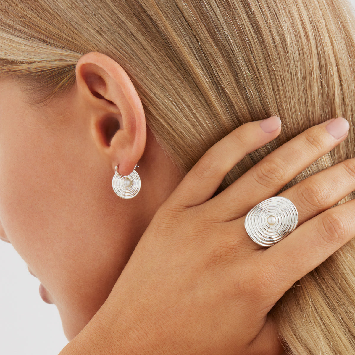 NAJO Siren's Song Silver Pearl Earrings
