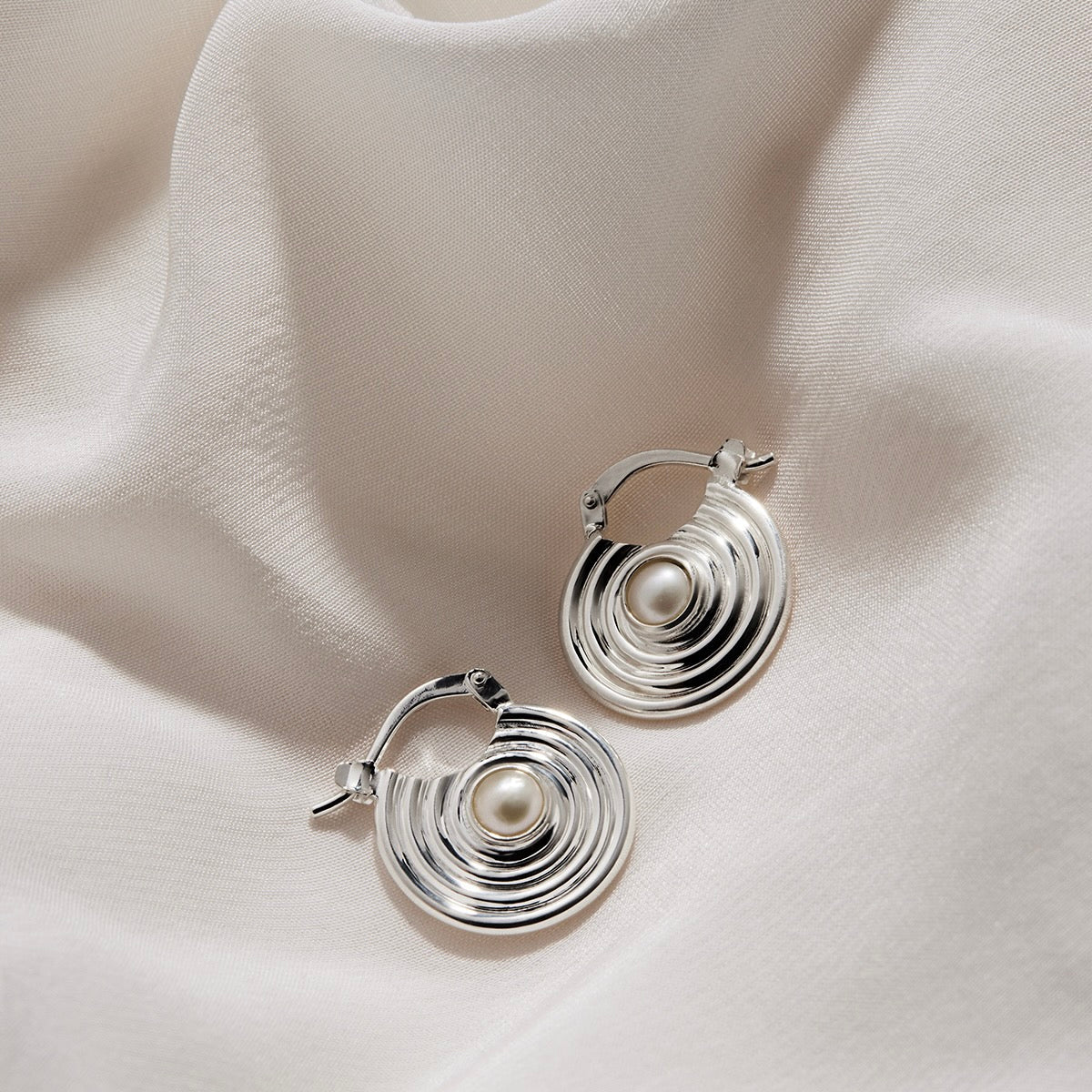 NAJO Siren's Song Silver Pearl Earrings
