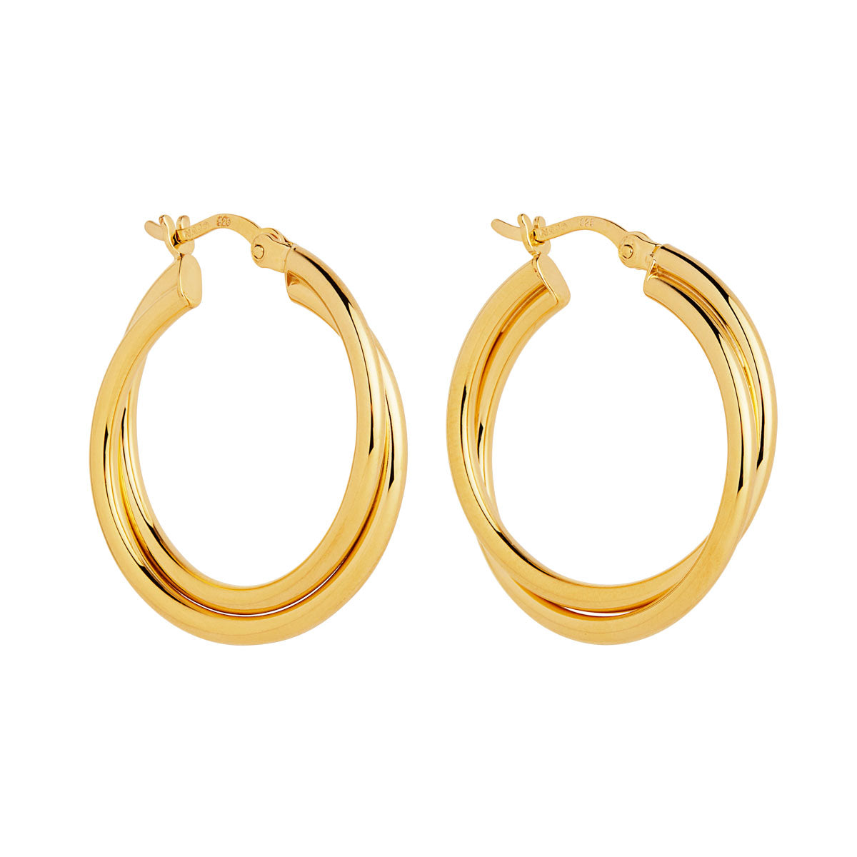 NAJO Duet Yellow Gold Hoop Earrings