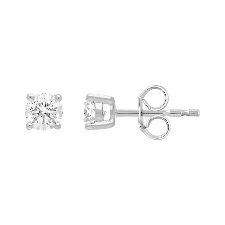 9ct White Gold 0.30ct Diamond Claw Stud Earrings