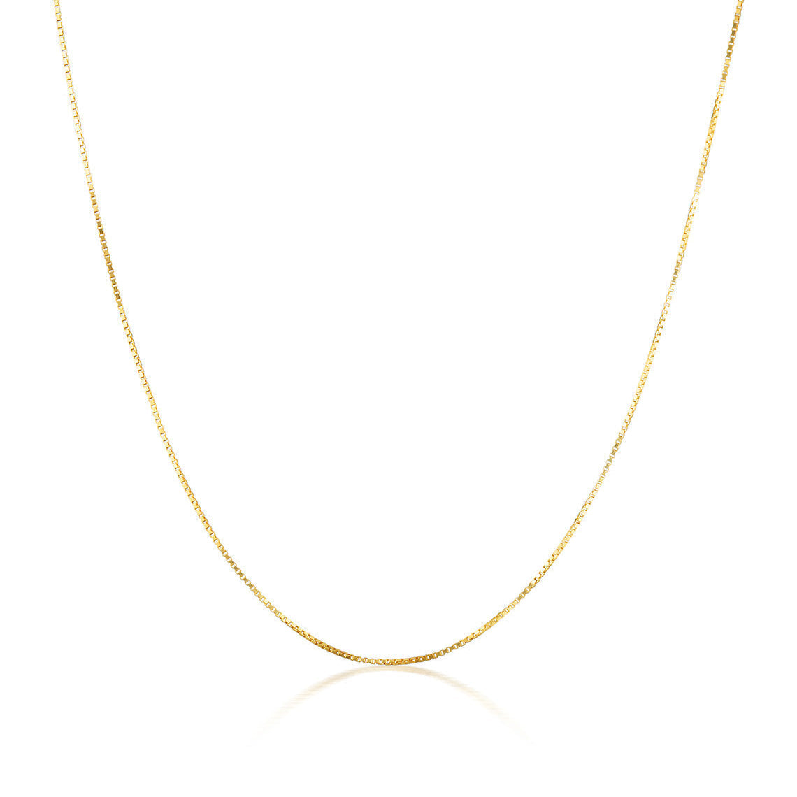 Yellow Gold 0.5mm Box Chain 42+3cm Extension in 9ct