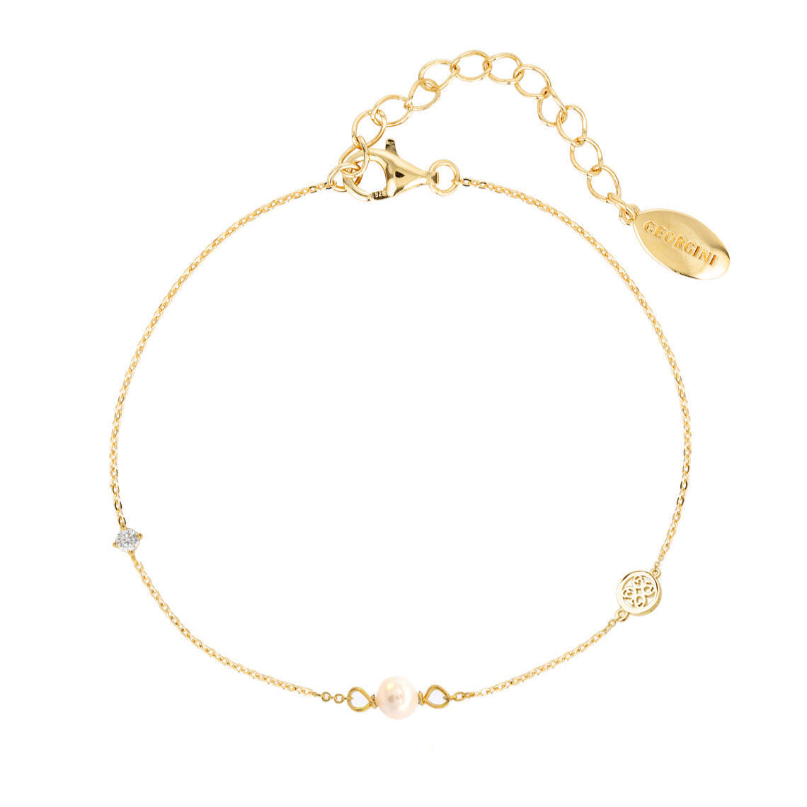 Adagio Touch Of Sparkle Pearl Bracelet Gold 15cm + 4cm