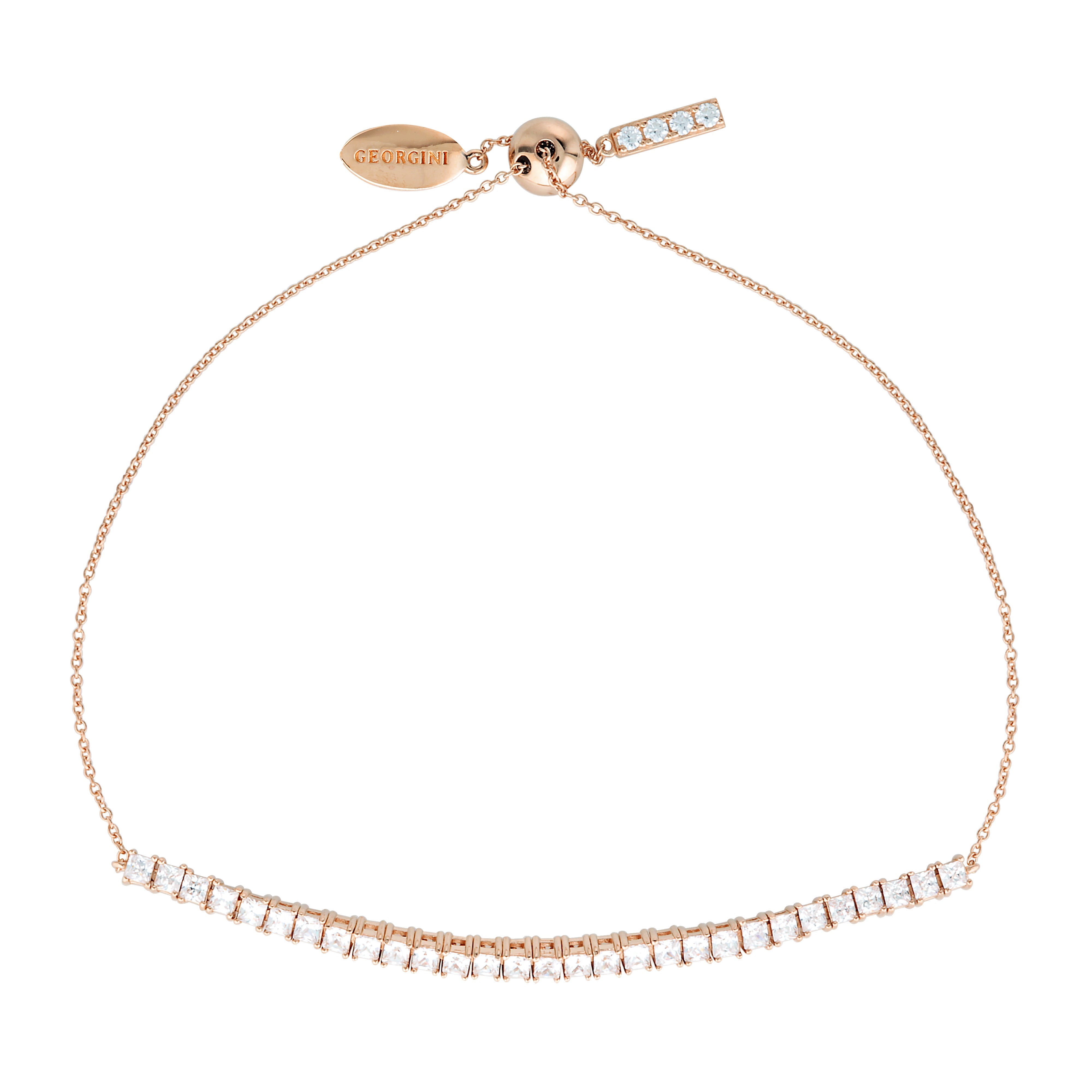 Iconic Bridal Vera 2mm Bracelet Rose Gold Adjustable