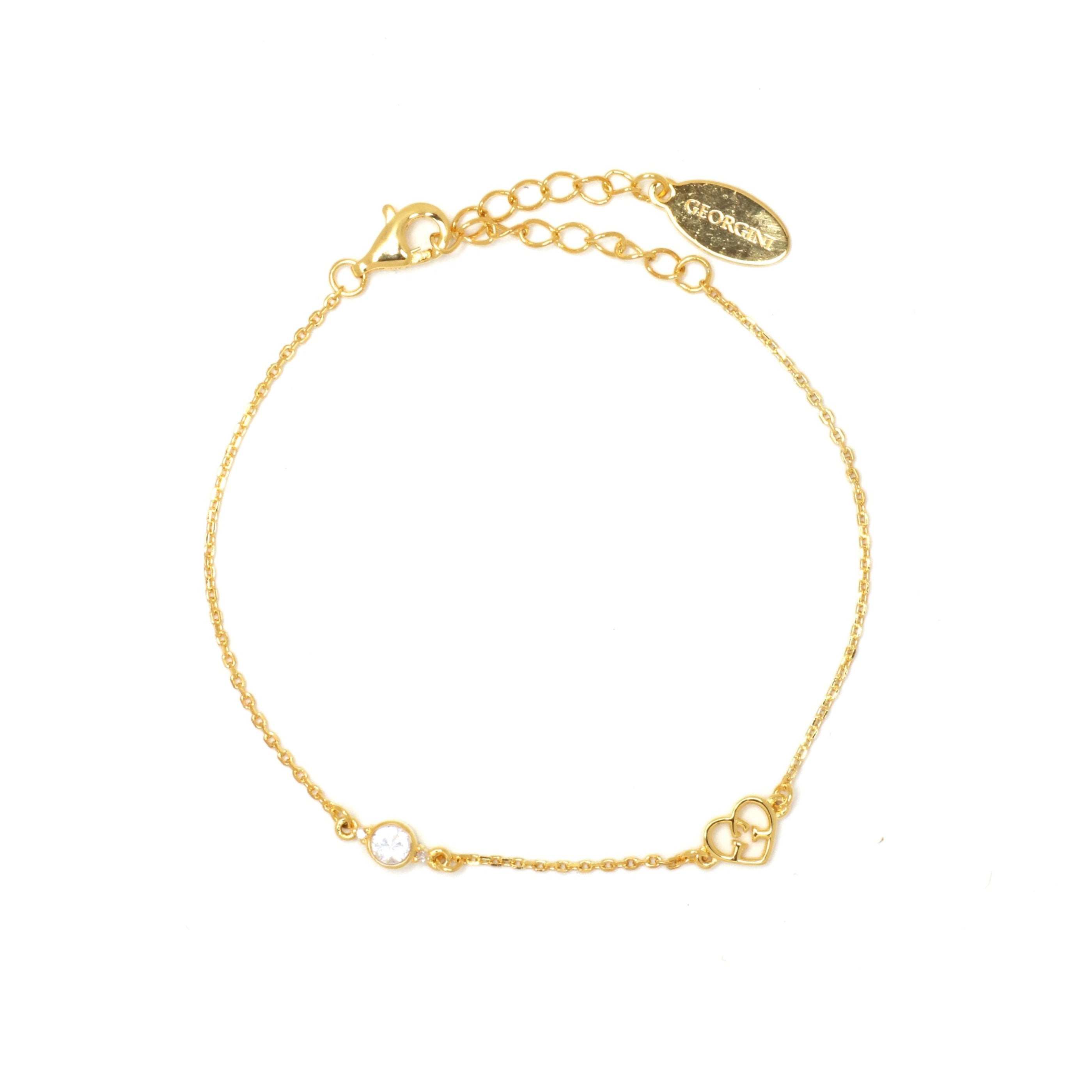 Diamonds by Georgini Natural Topaz and Two Natural Diamond April Bracelet Gold