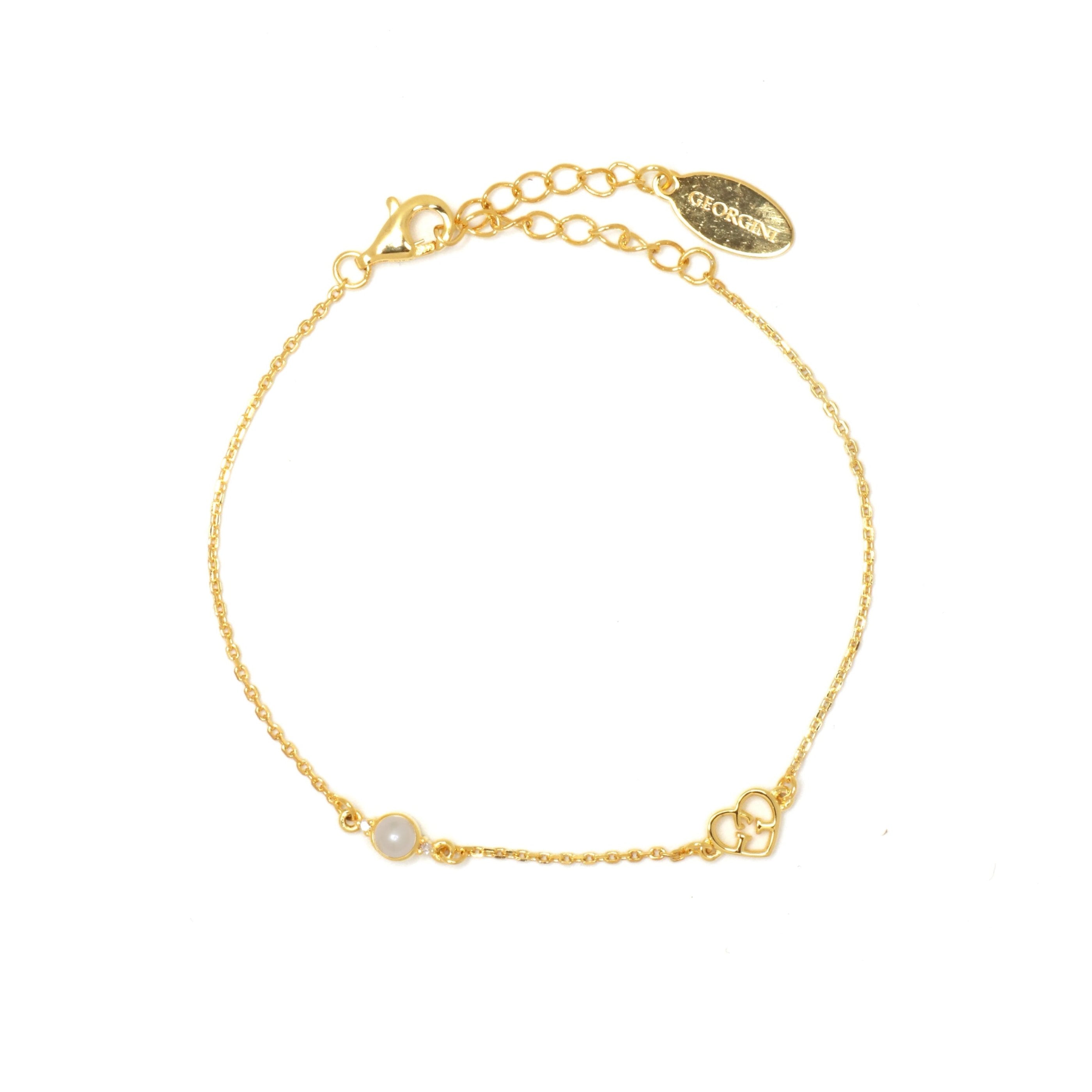 Diamonds by Georgini Freshwater Pearl and Diamond June Bracelet Gold