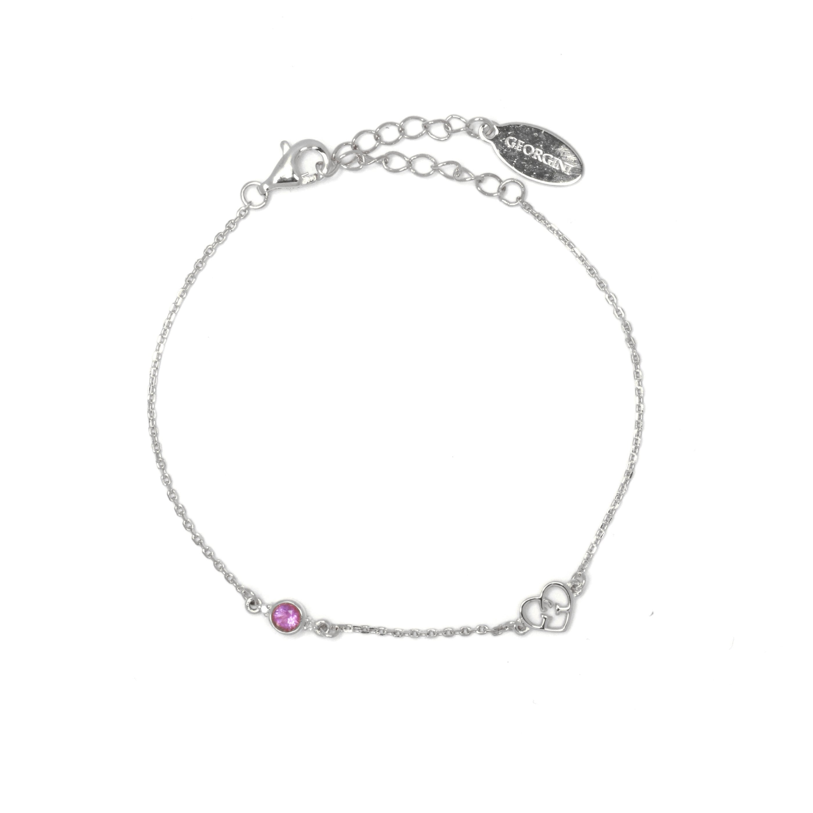 Diamonds by Georgini Natural Amethyst and Two Natural Diamond February Bracelet Silver