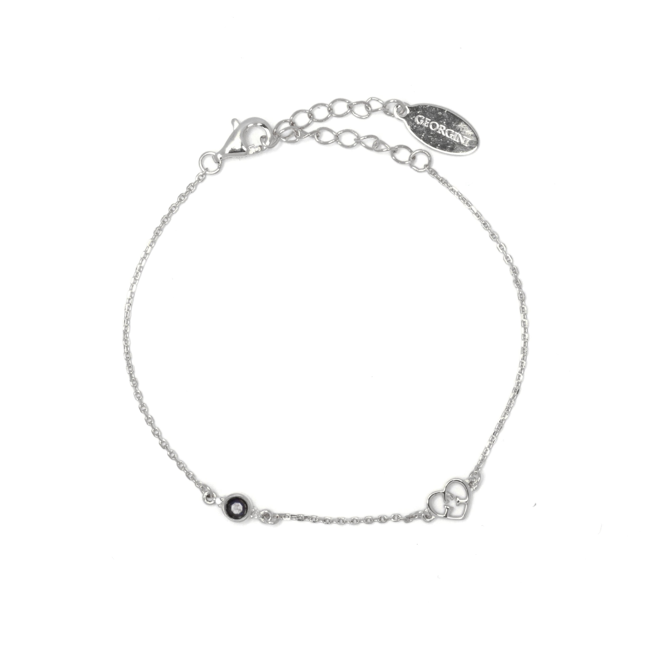 Diamonds by Georgini Natural Sapphire and Two Natural Diamond September Bracelet Silver