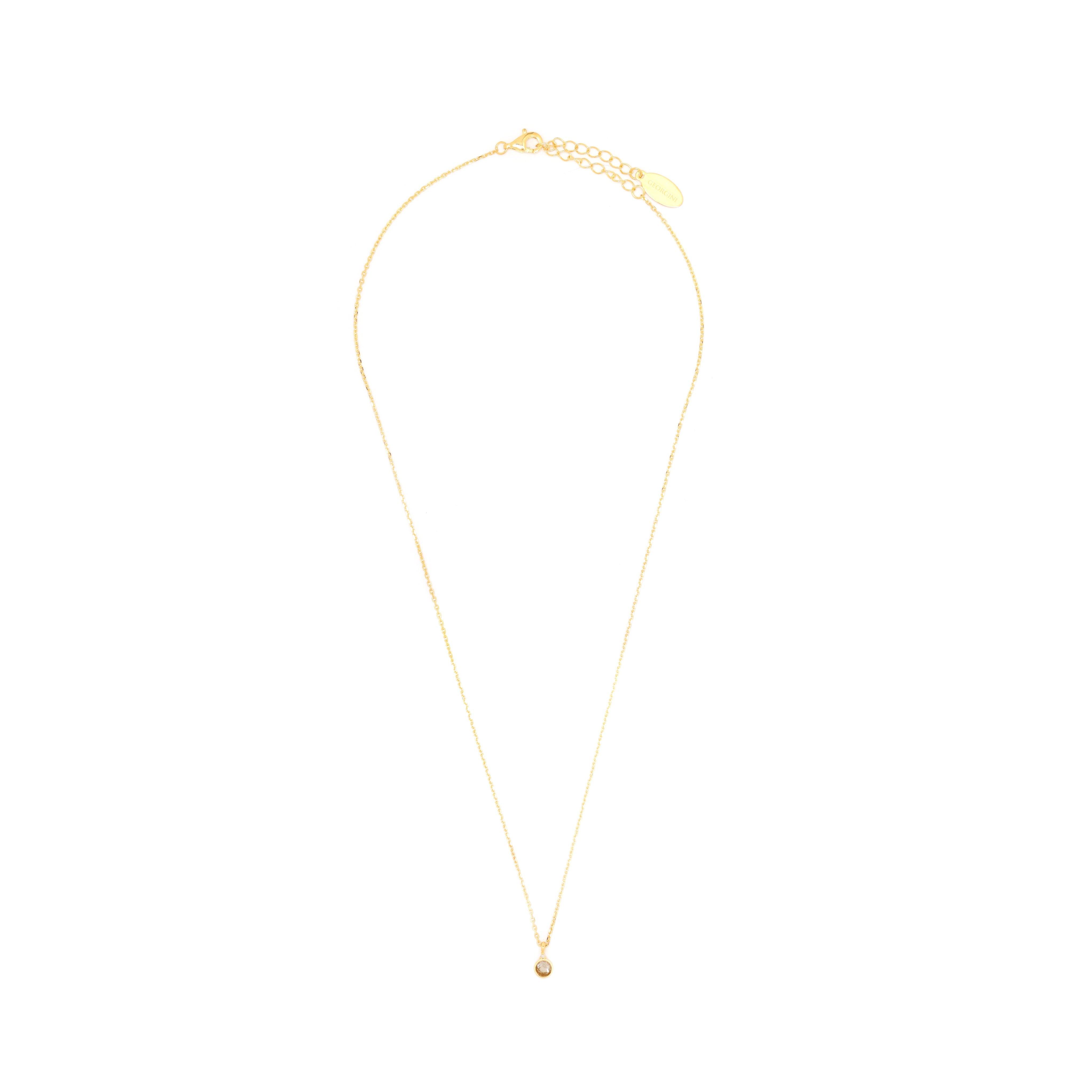 Diamonds by Georgini Natural Topaz and Diamond April Pendant Gold