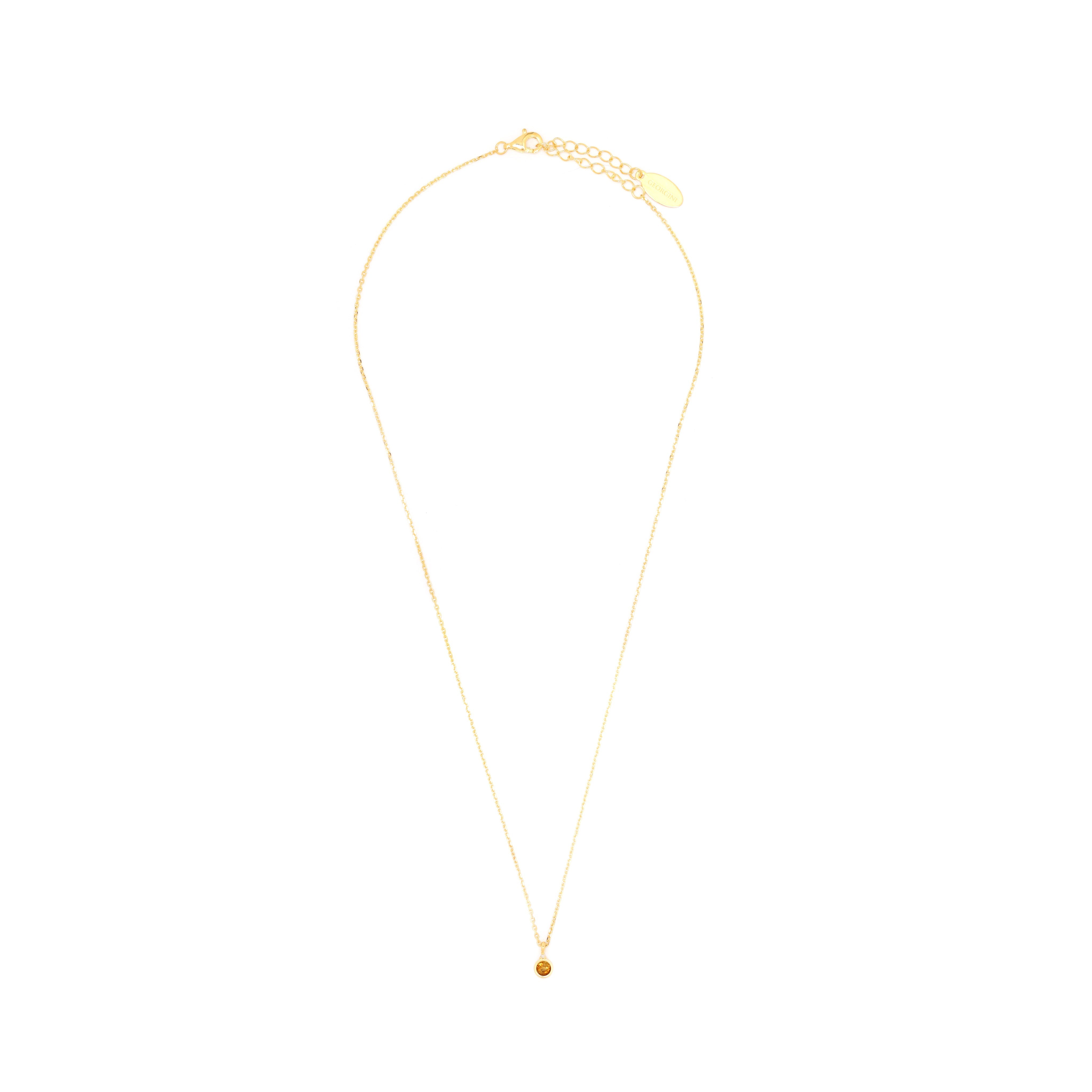 Diamonds by Georgini Natural Citrine and Diamond November Pendant Gold