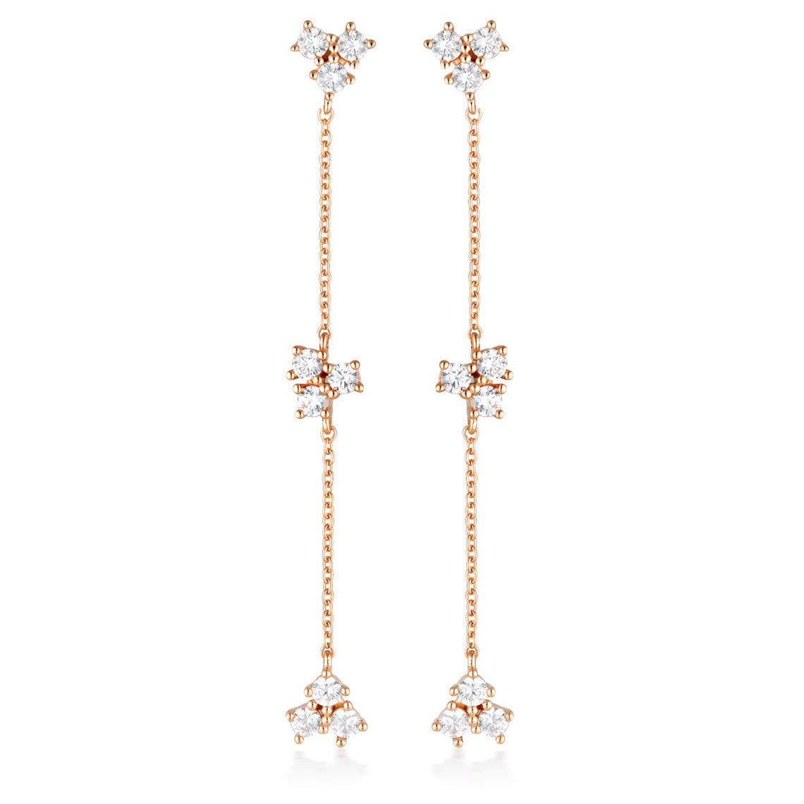 Georgini The Layered Edit Trois Earrings Rose Gold
