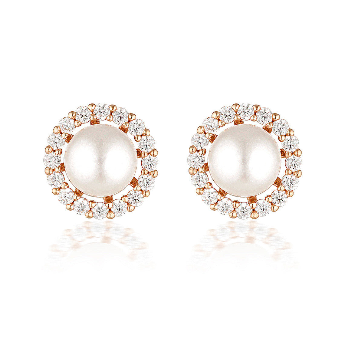 Noel Nights Esteem Pearl Earrings Rose Gold