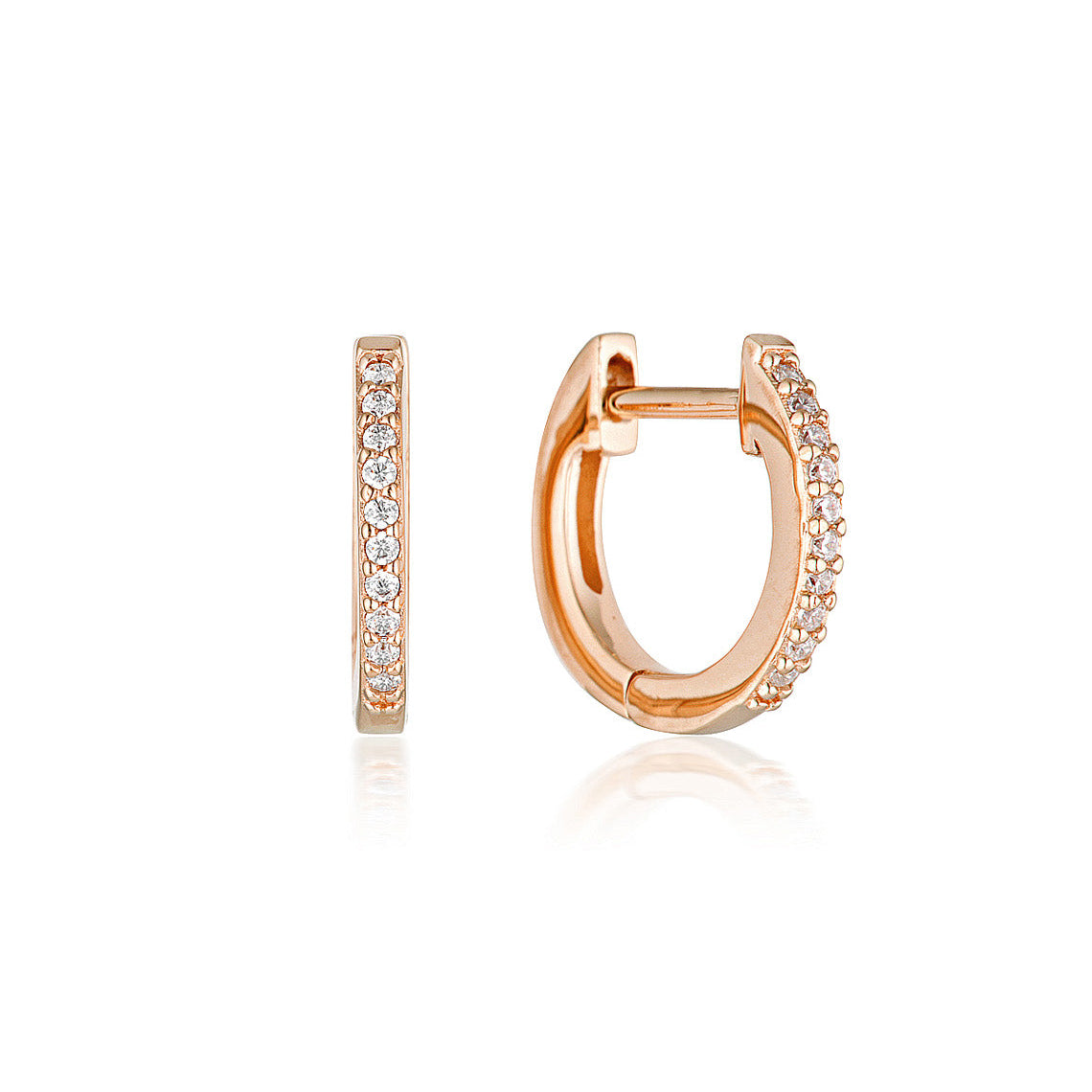 Noel Nights Shine Hoop Earrings Rose Gold