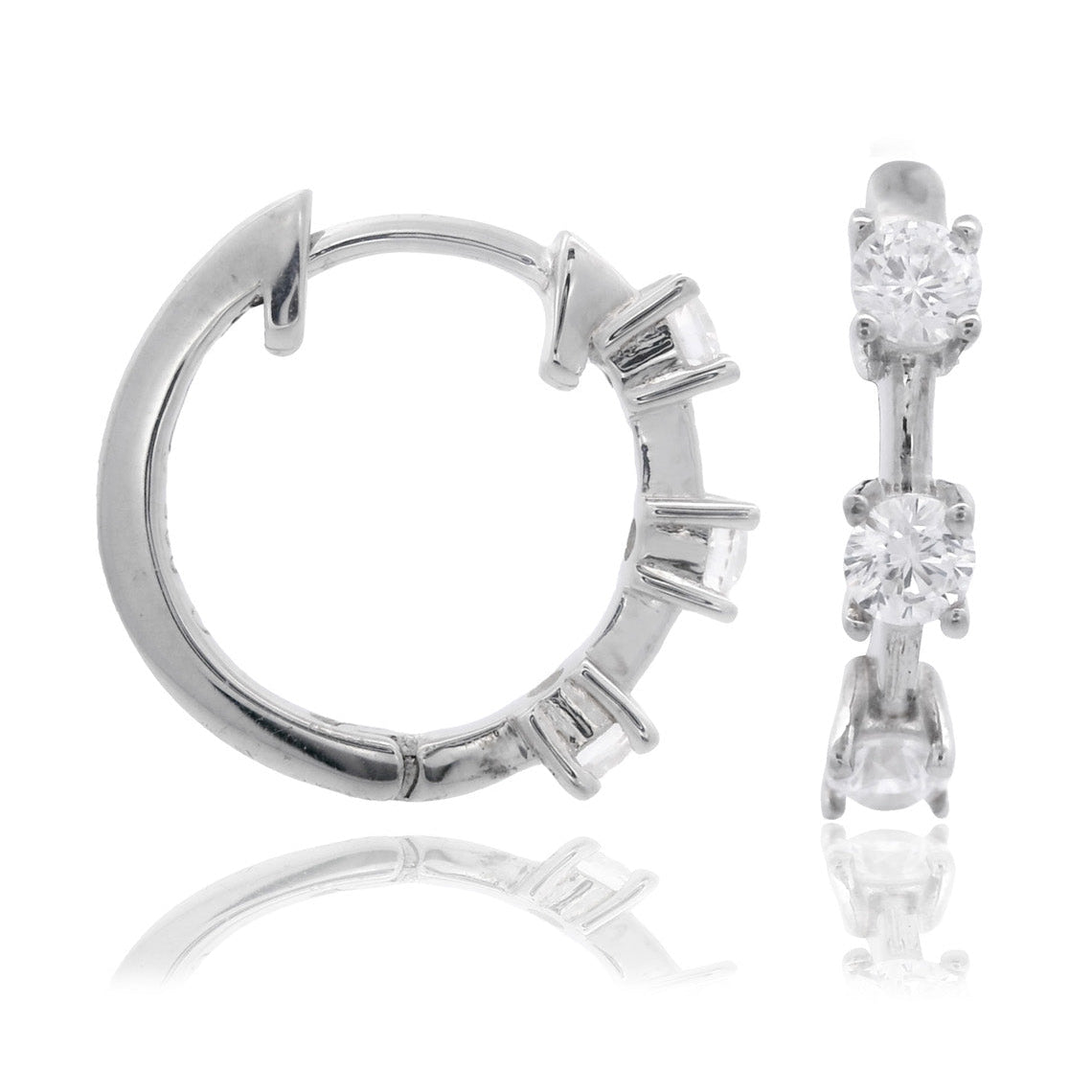 Chic Noel Trilogy Hoop Earrings Silver