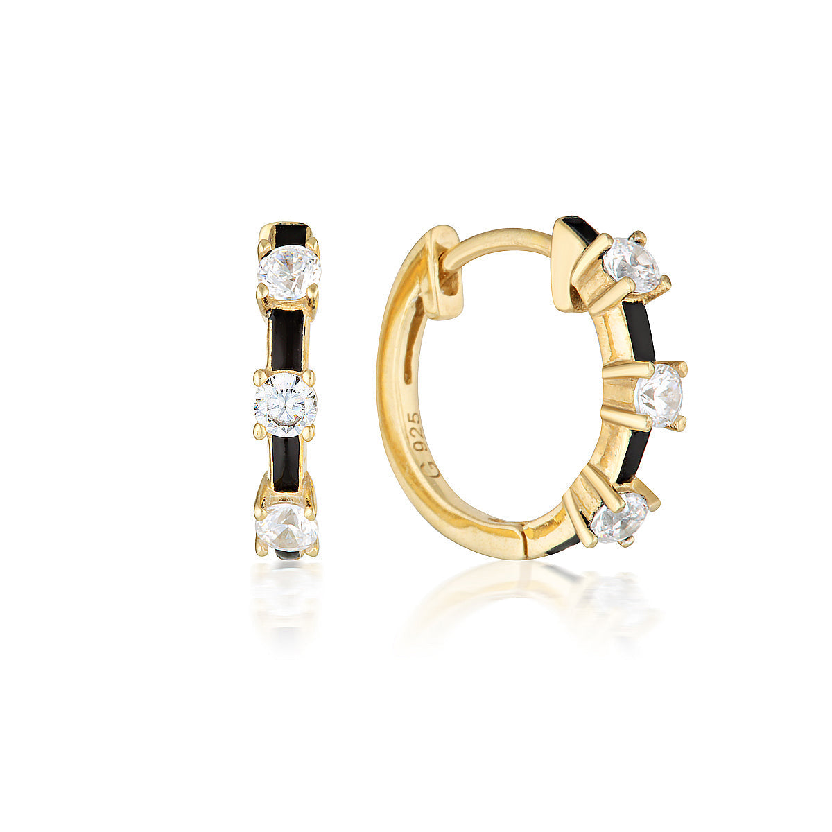 Reflection Enamel Hoop Earrings Gold
