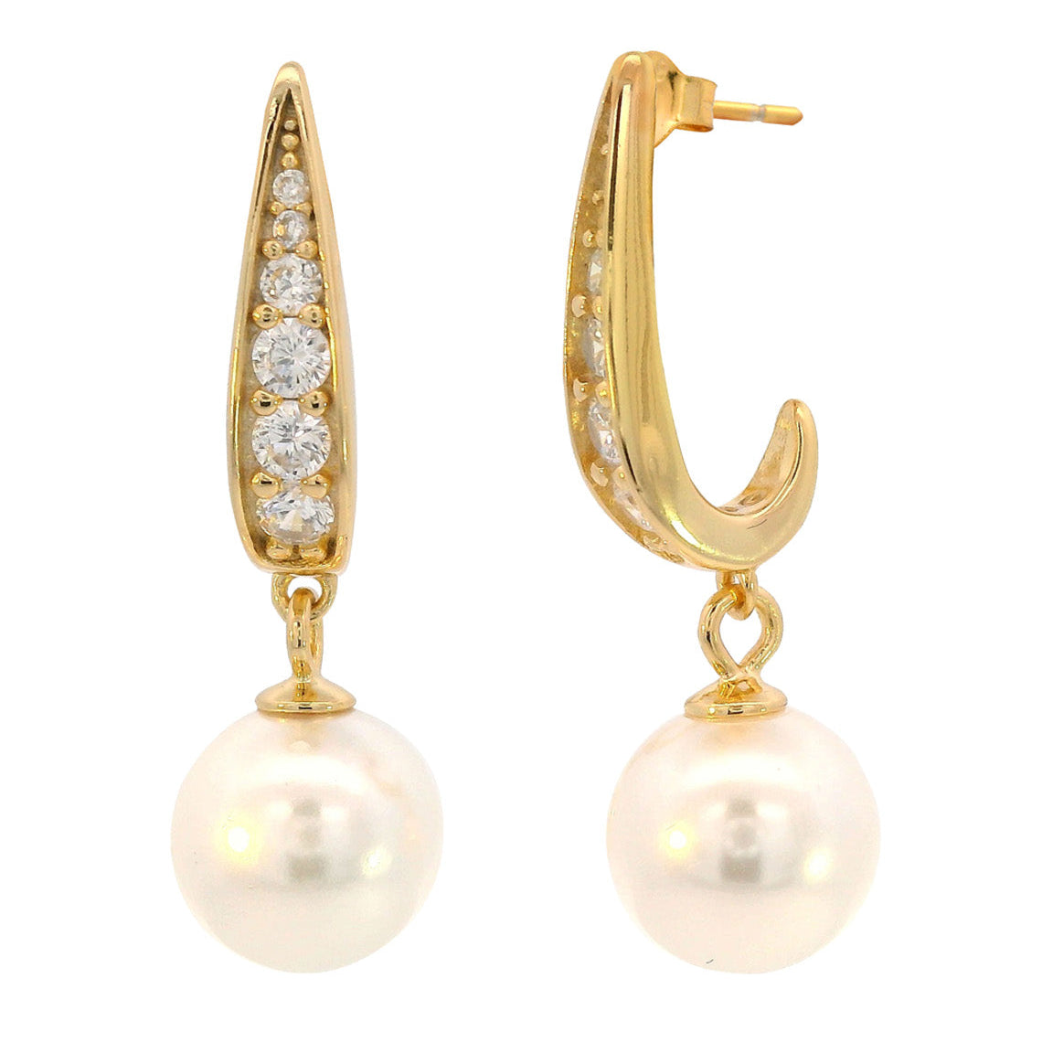Adagio Serene Shine Pearl Earrings Gold