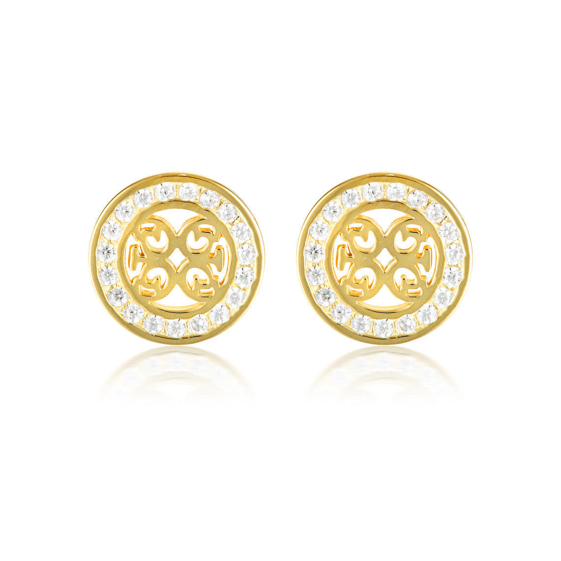 Signature Medalion Earrings Gold