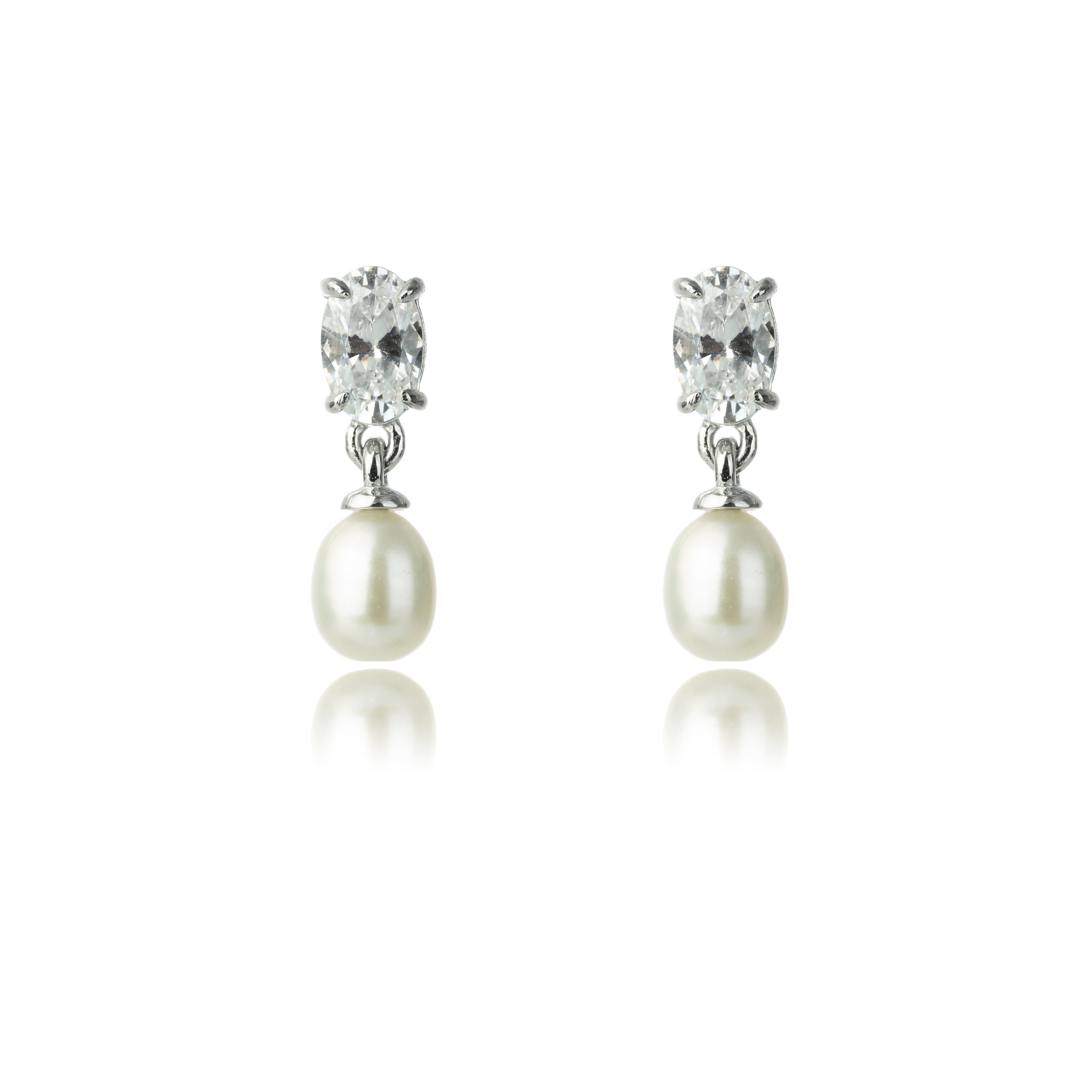 Georgini Oceans Whitsundays Freshwater Pearl Earrings Silver