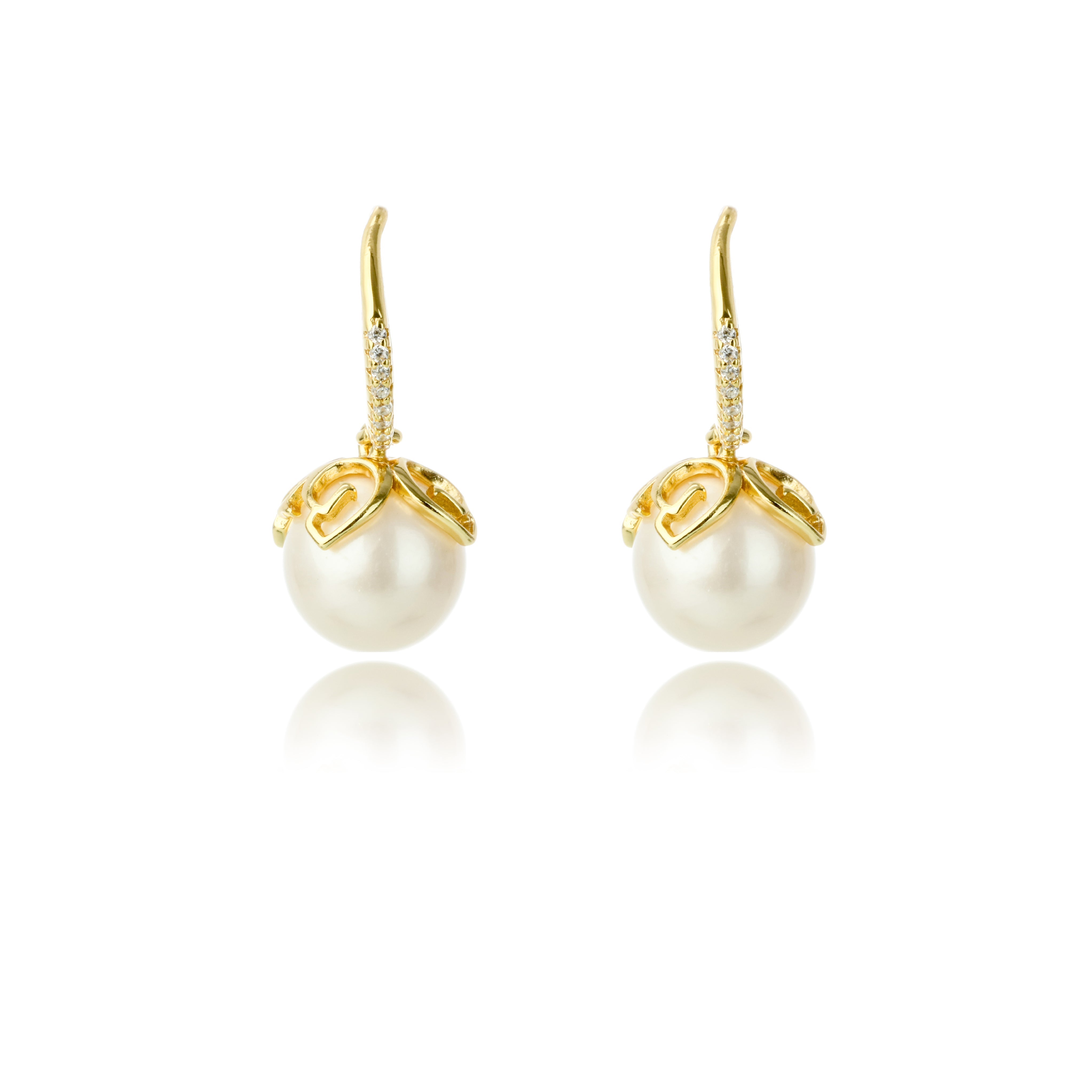 Georgini Oceans Palm Cove Freshwater Pearl Earrings Gold