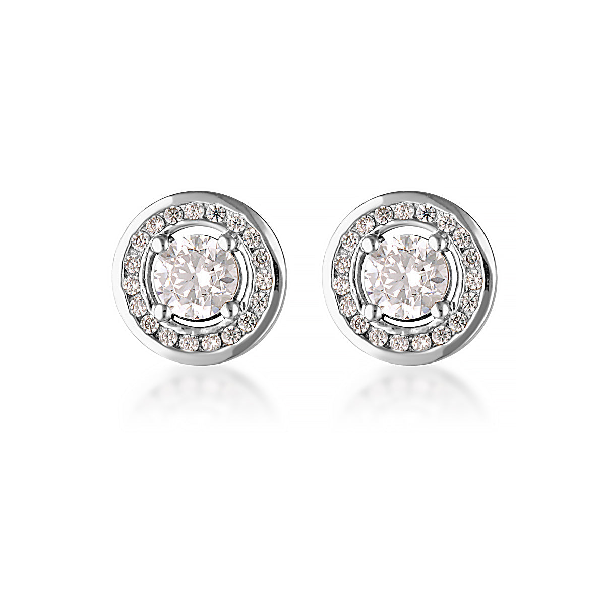 Georgini Milestone Cubic Zirconia Halo Earrings in Silver