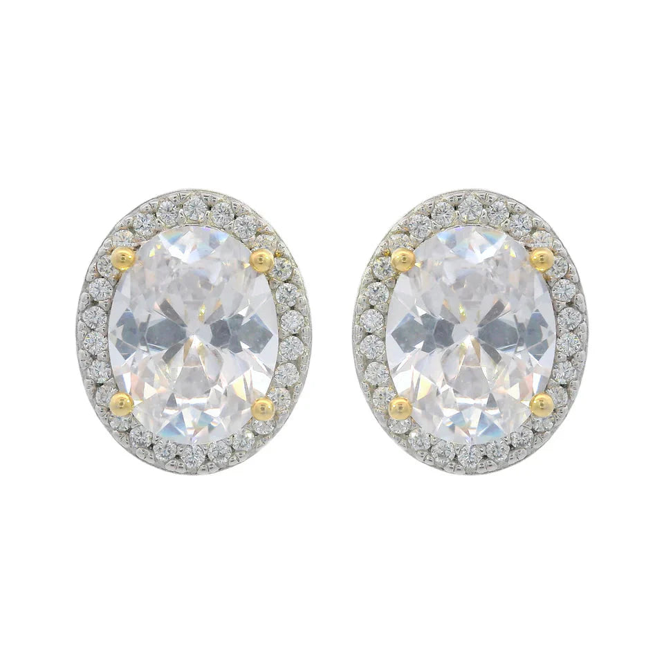 Georgini Midnight Velvet Limited Edition Selene Two-Tone Moonlight Oval Earrings