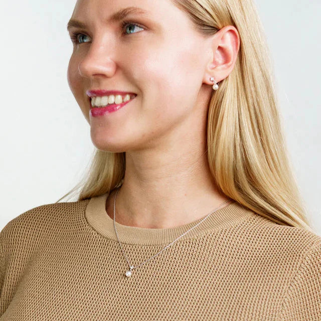 Adagio Touch Of Sparkle Pearl Necklace Silver