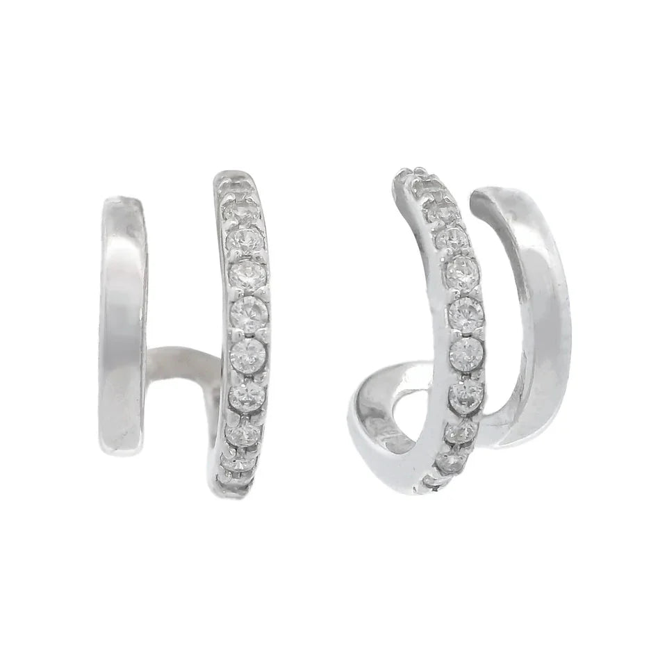 Georgini Midnight Velvet Ratri Double Earring Silver