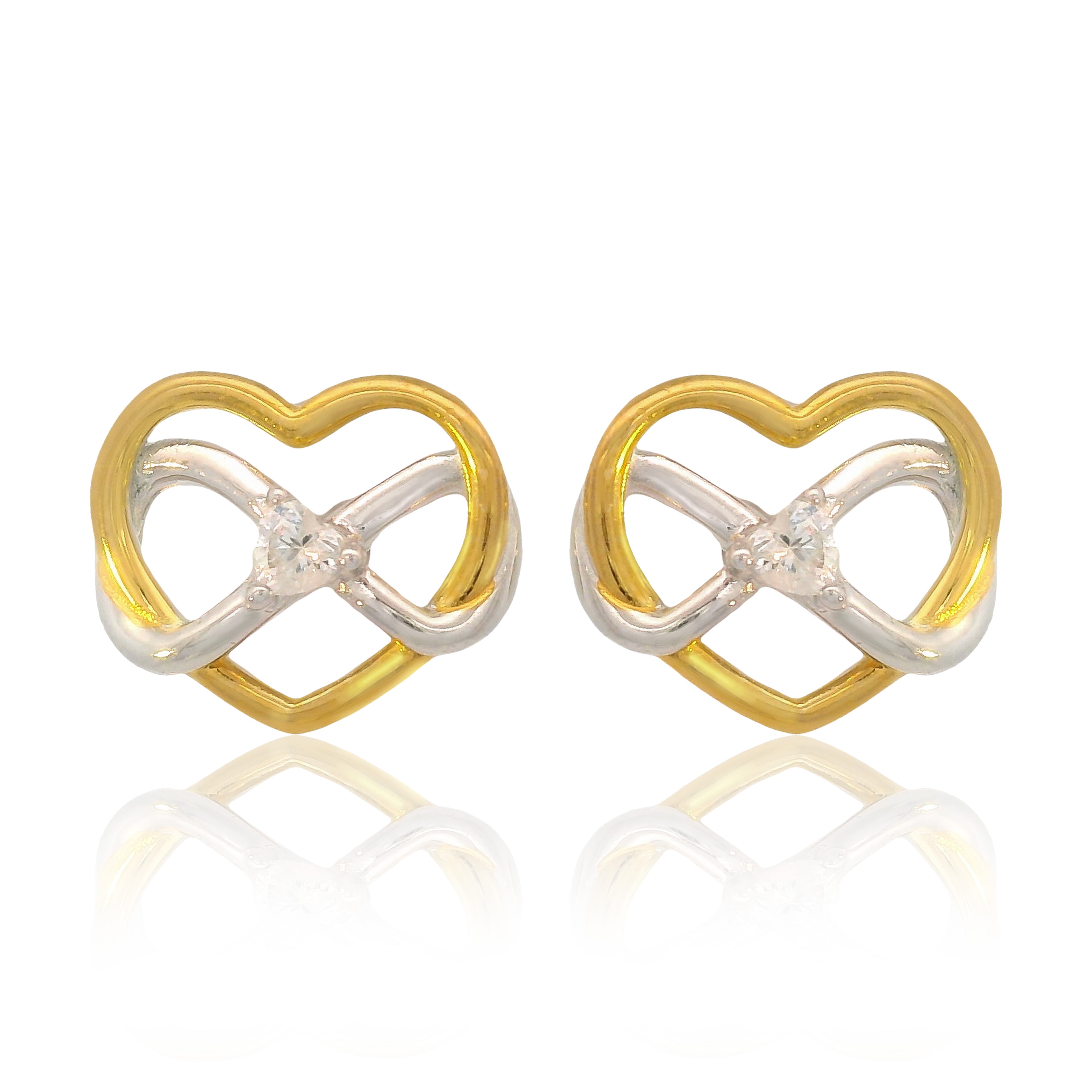 Georgini Forever Hearts Club Love On Loop Earrings Gold & Silver