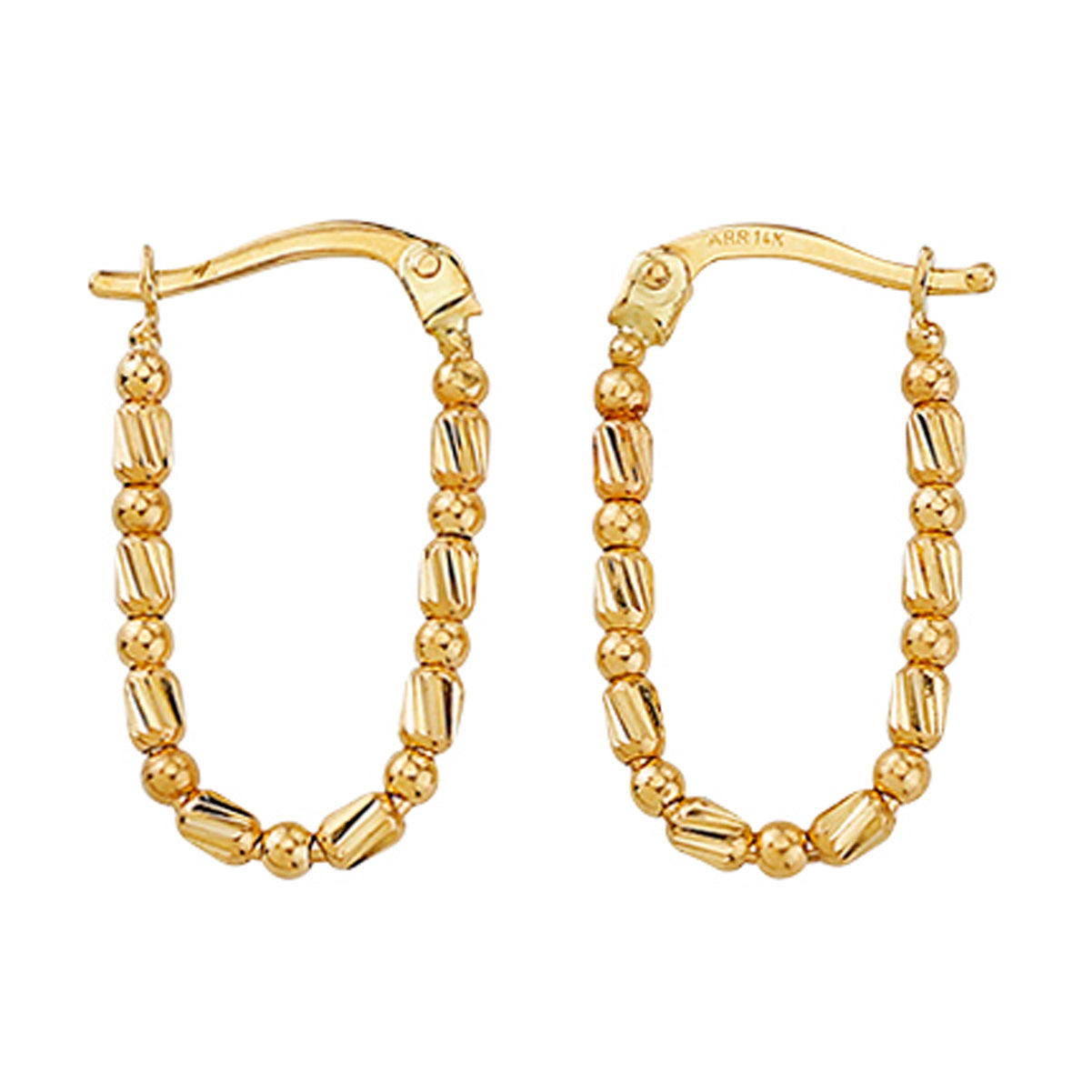 9ct Yellow Gold Fancy Oval Hoops