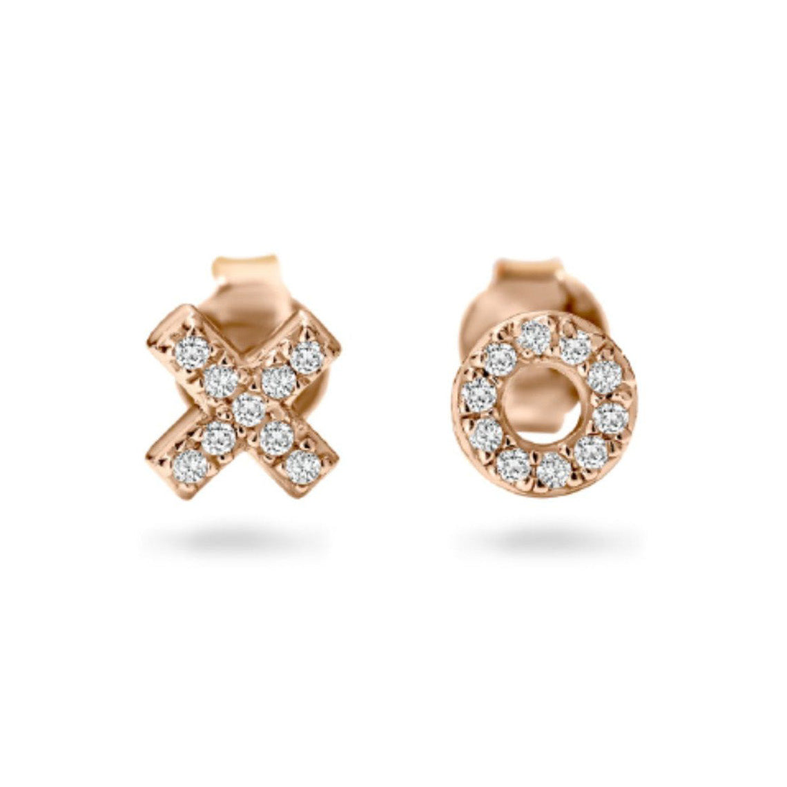 Kiss Hug Rose Gold Stud